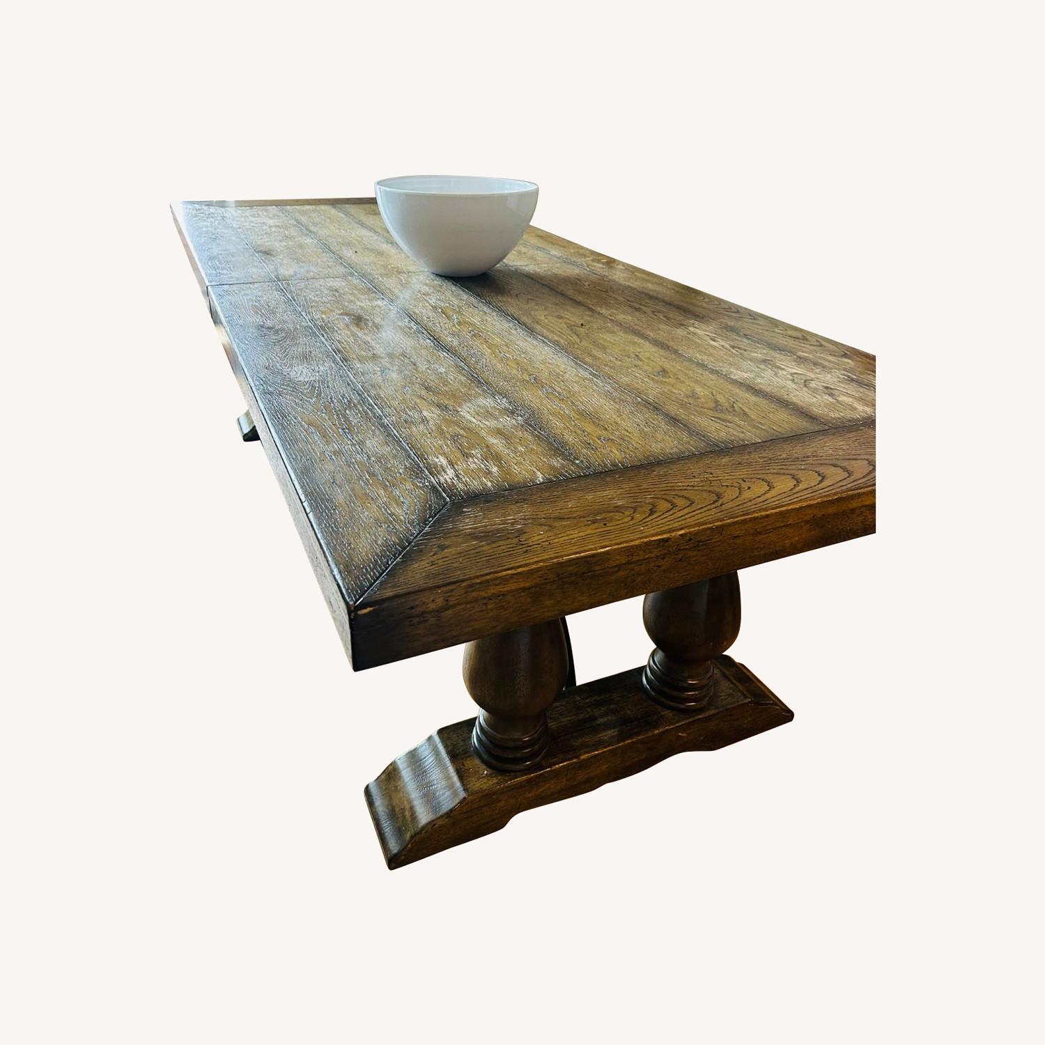 Pottery Barn Lorraine Dark Brown Wood Dining Table - image-0