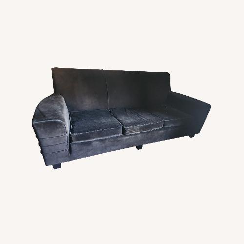 Used Depression Modern Black Velvet 3+ Seater Sofa for sale on AptDeco