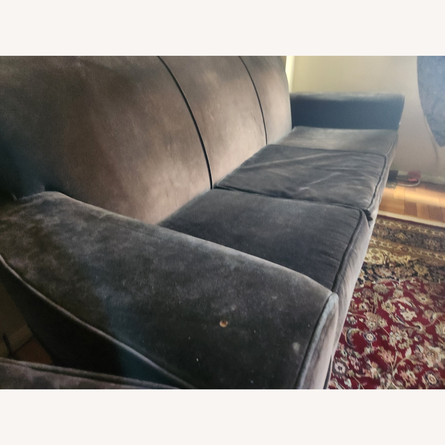 Depression Modern Black Velvet 3+ Seater Sofa - image-4