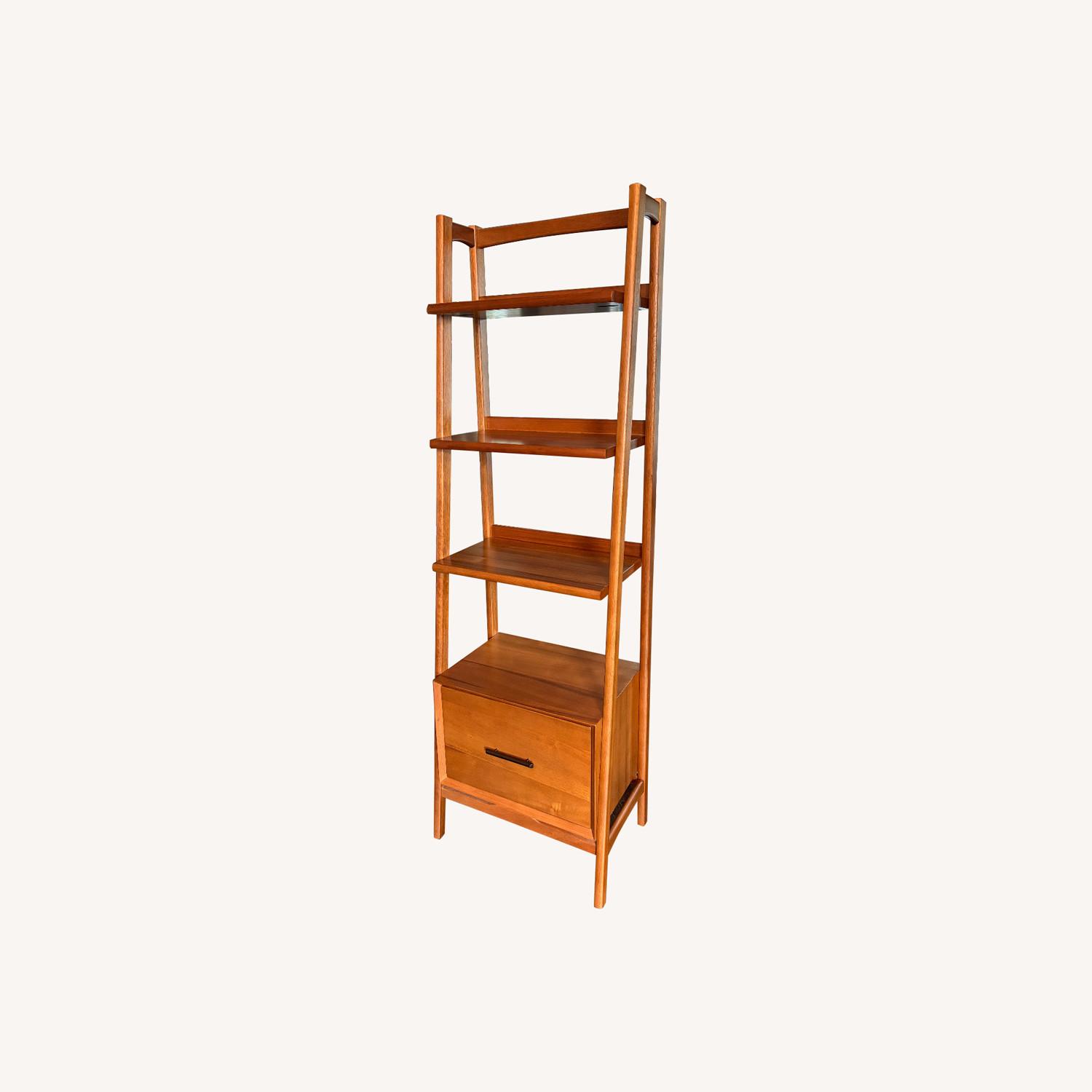 West Elm Mid-Century Bookshelf w Drawer 22" - image-0