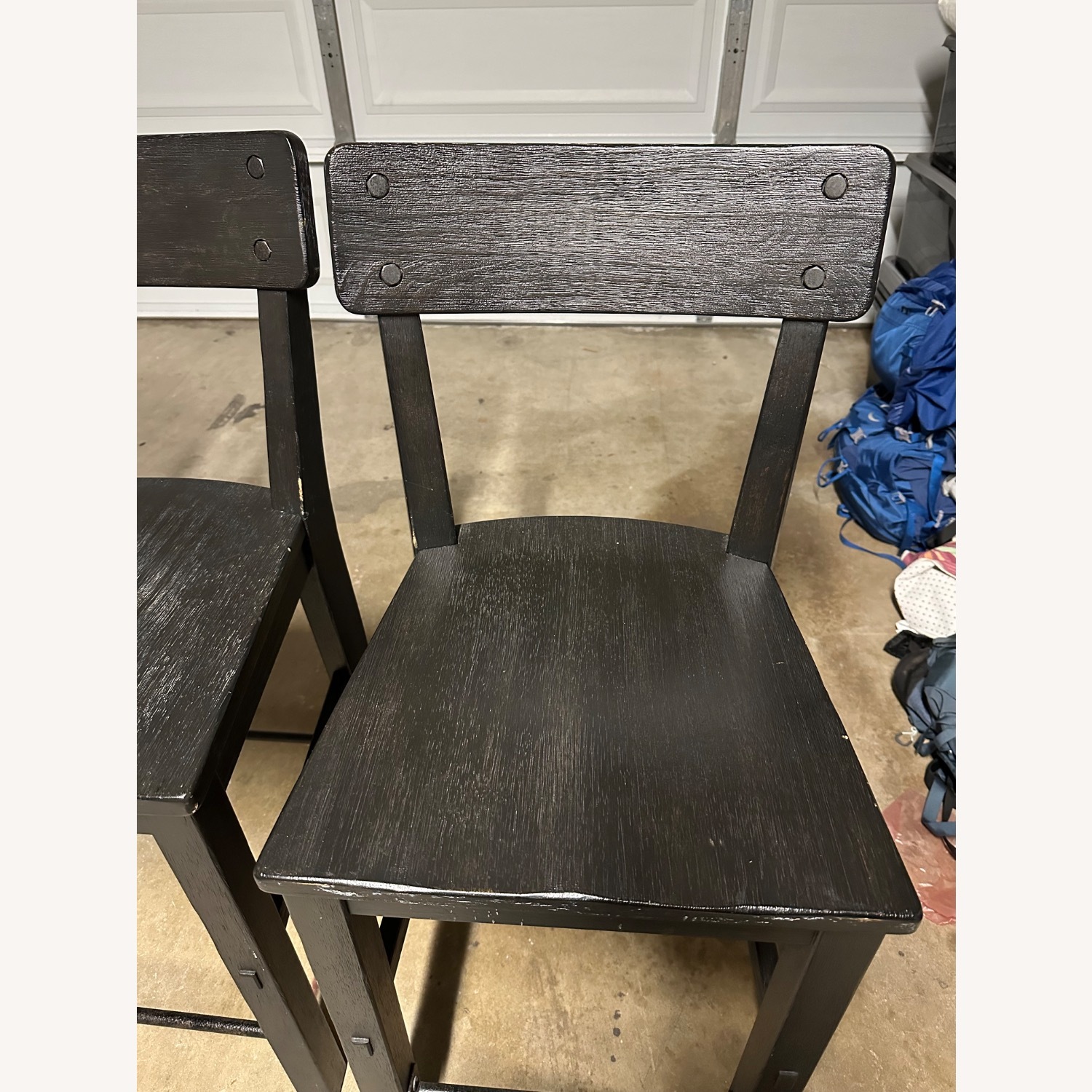 Pottery Barn Benchwright Black Wood Stools - image-5