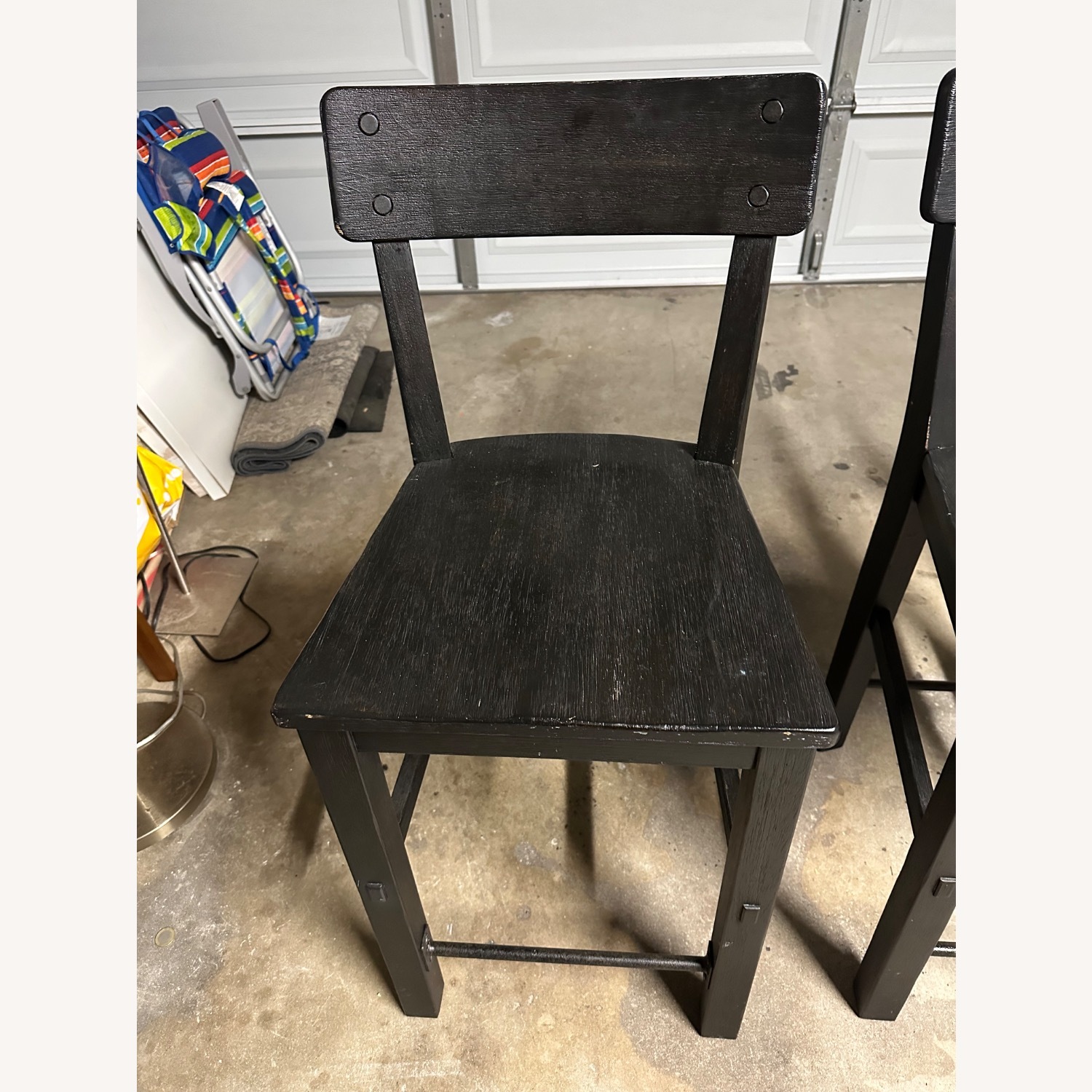 Pottery Barn Benchwright Black Wood Stools - image-2