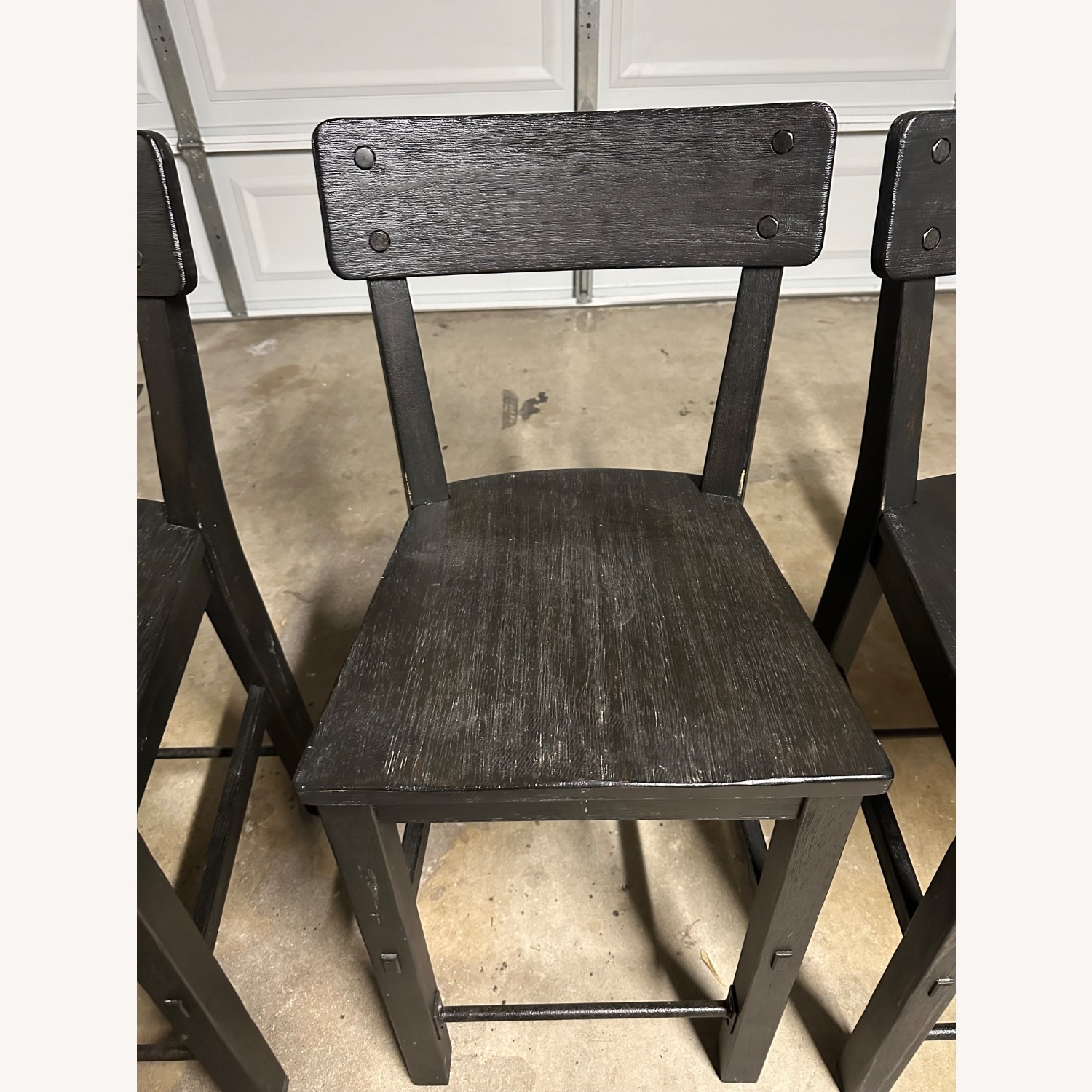 Pottery Barn Benchwright Black Wood Stools - image-3