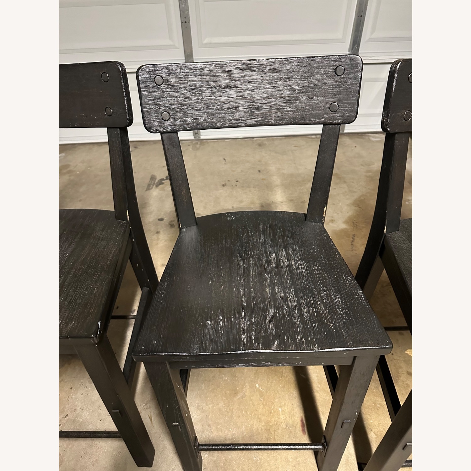 Pottery Barn Benchwright Black Wood Stools - image-4