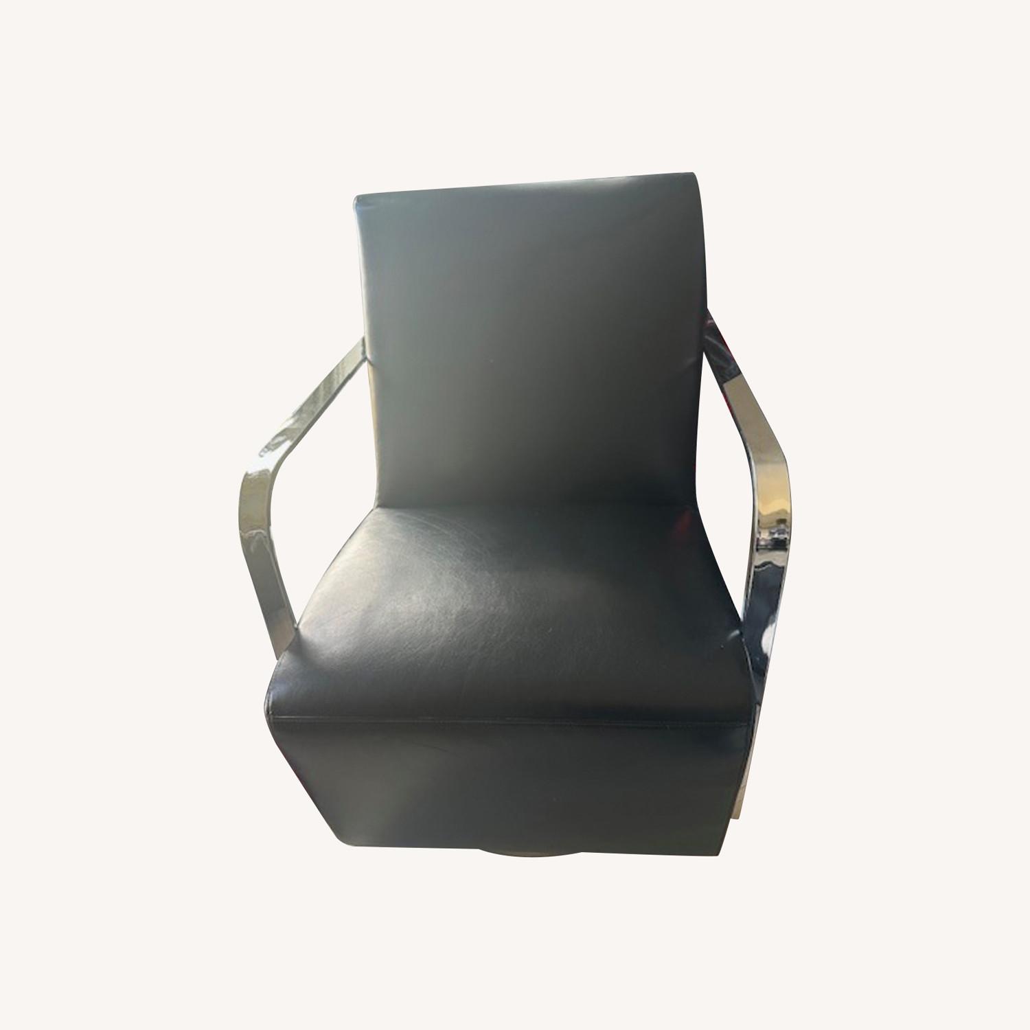 Safavieh Black Leather Chairs - image-0