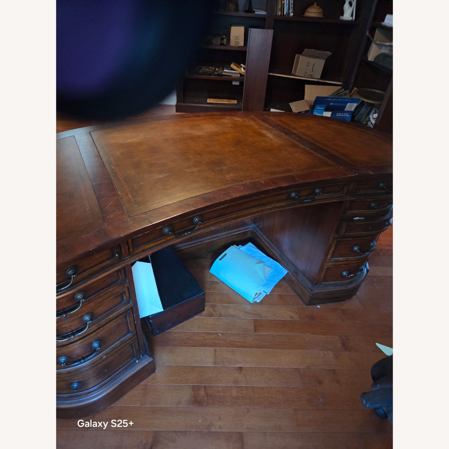 Dark Brown Wood Desk - image-6