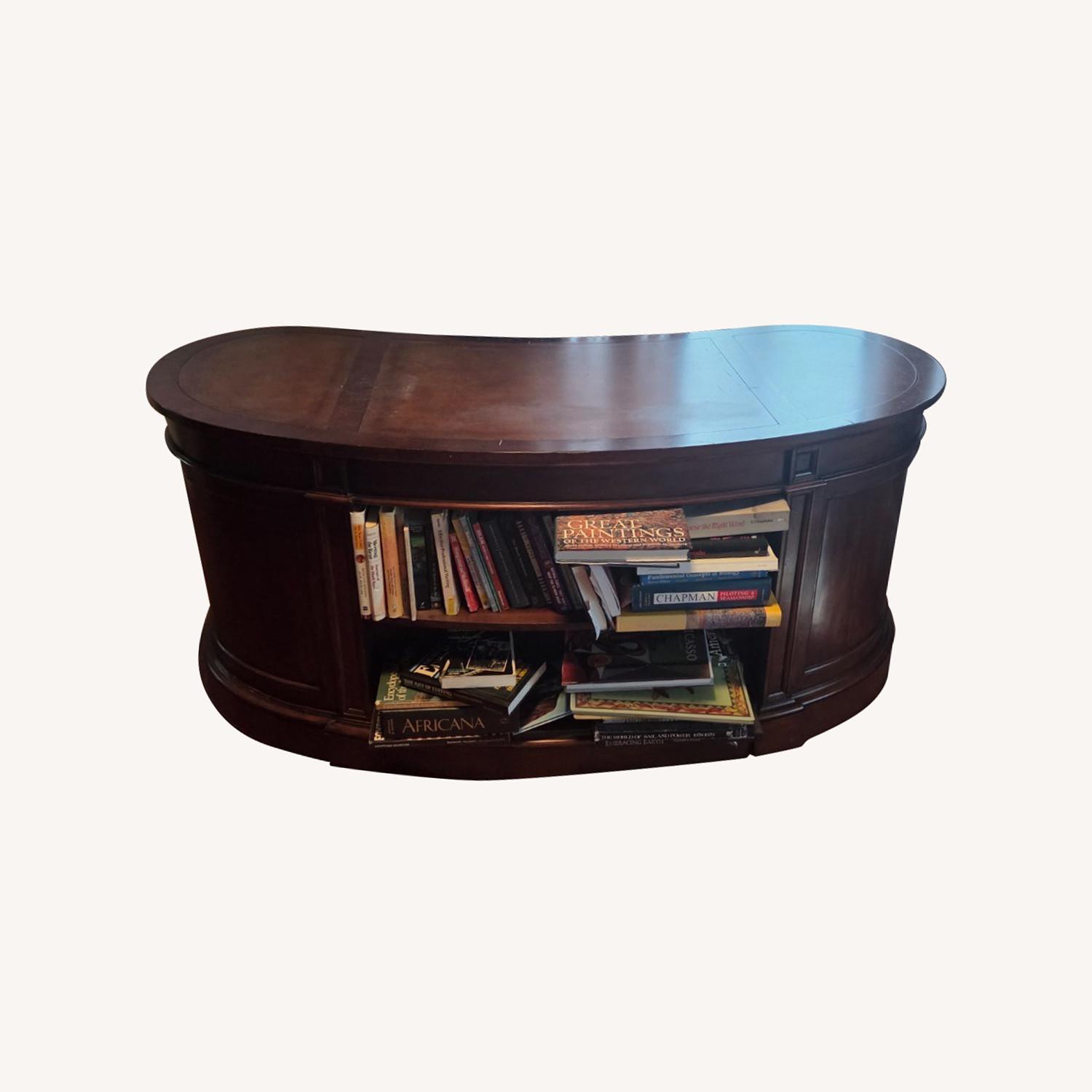 Dark Brown Wood Desk - image-0