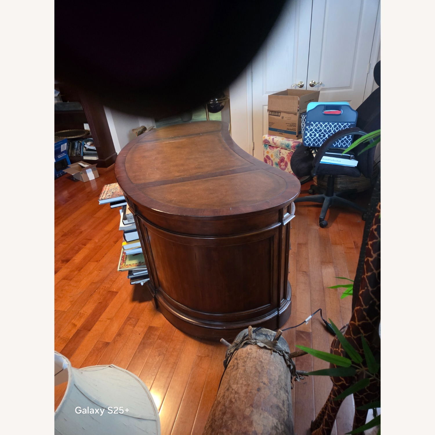 Dark Brown Wood Desk - image-3
