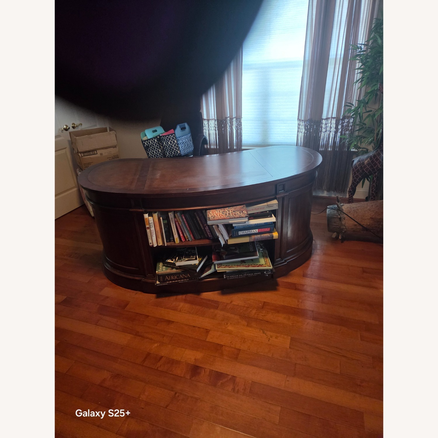Dark Brown Wood Desk - image-2