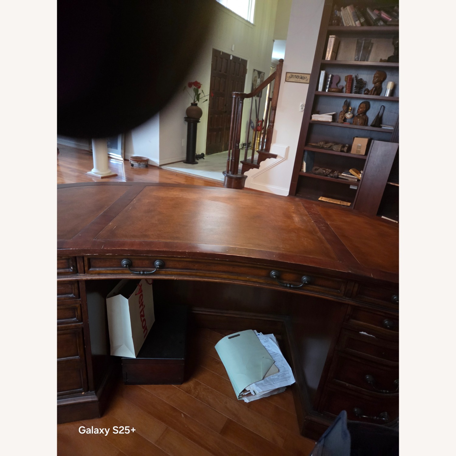 Dark Brown Wood Desk - image-7