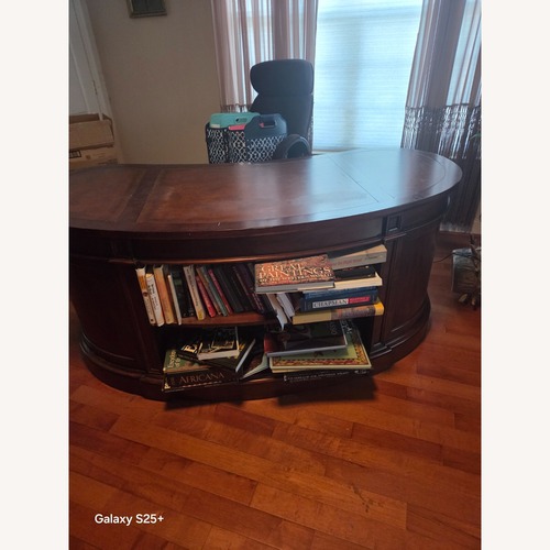 Used Dark Brown Wood Desk for sale on AptDeco