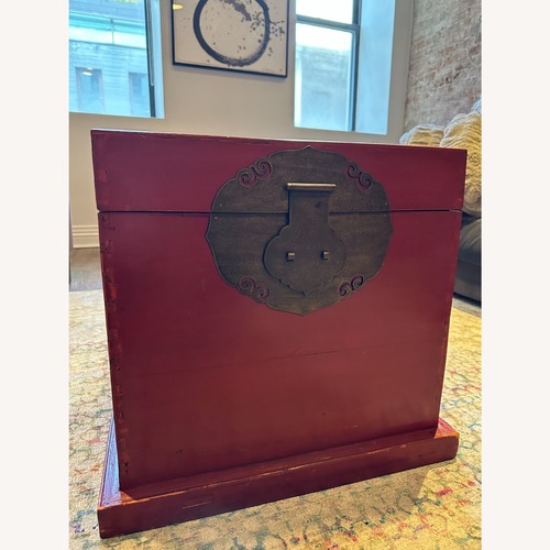 Used Antique Looking Red Wood Trunk for sale on AptDeco