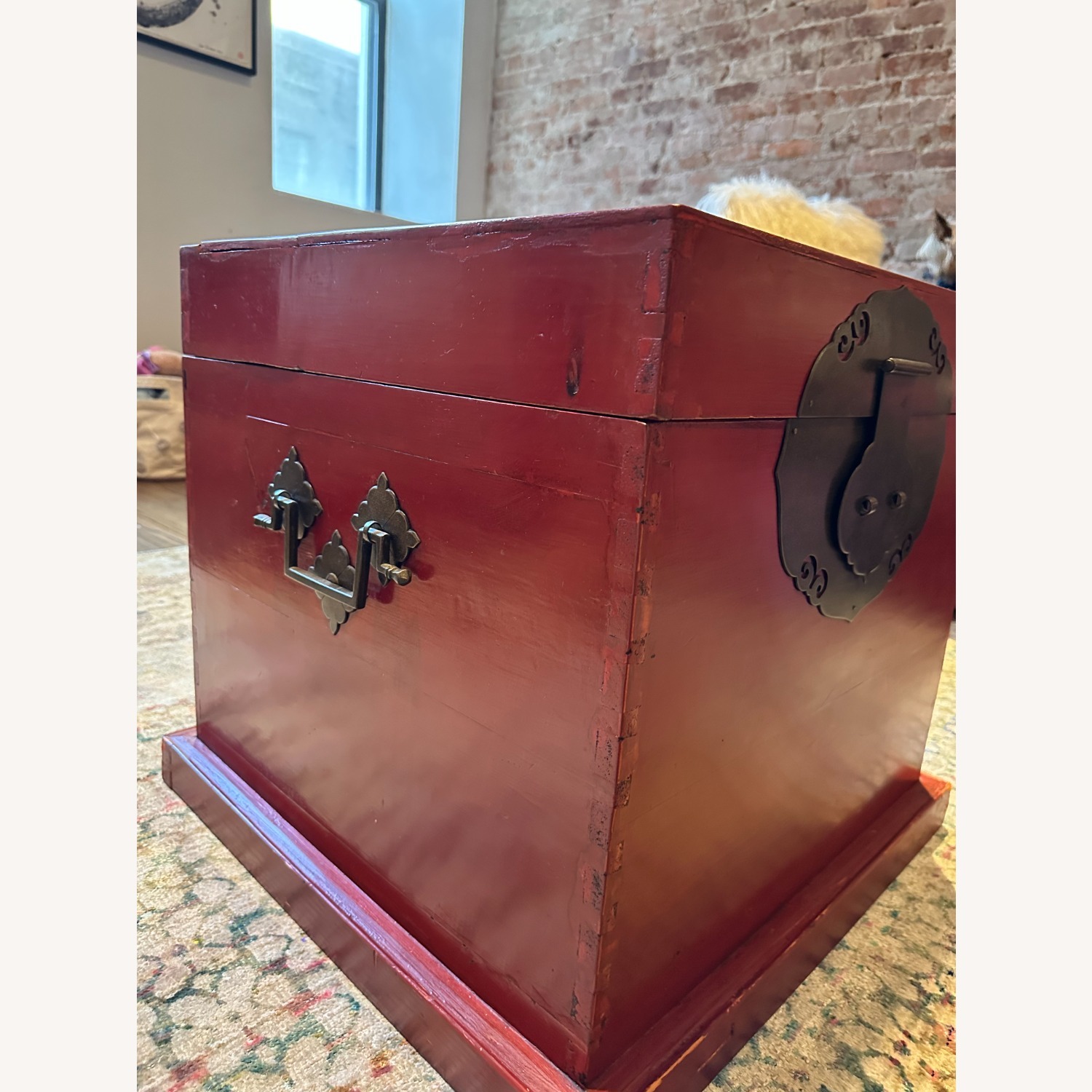 Antique Looking Red Wood Trunk - image-3