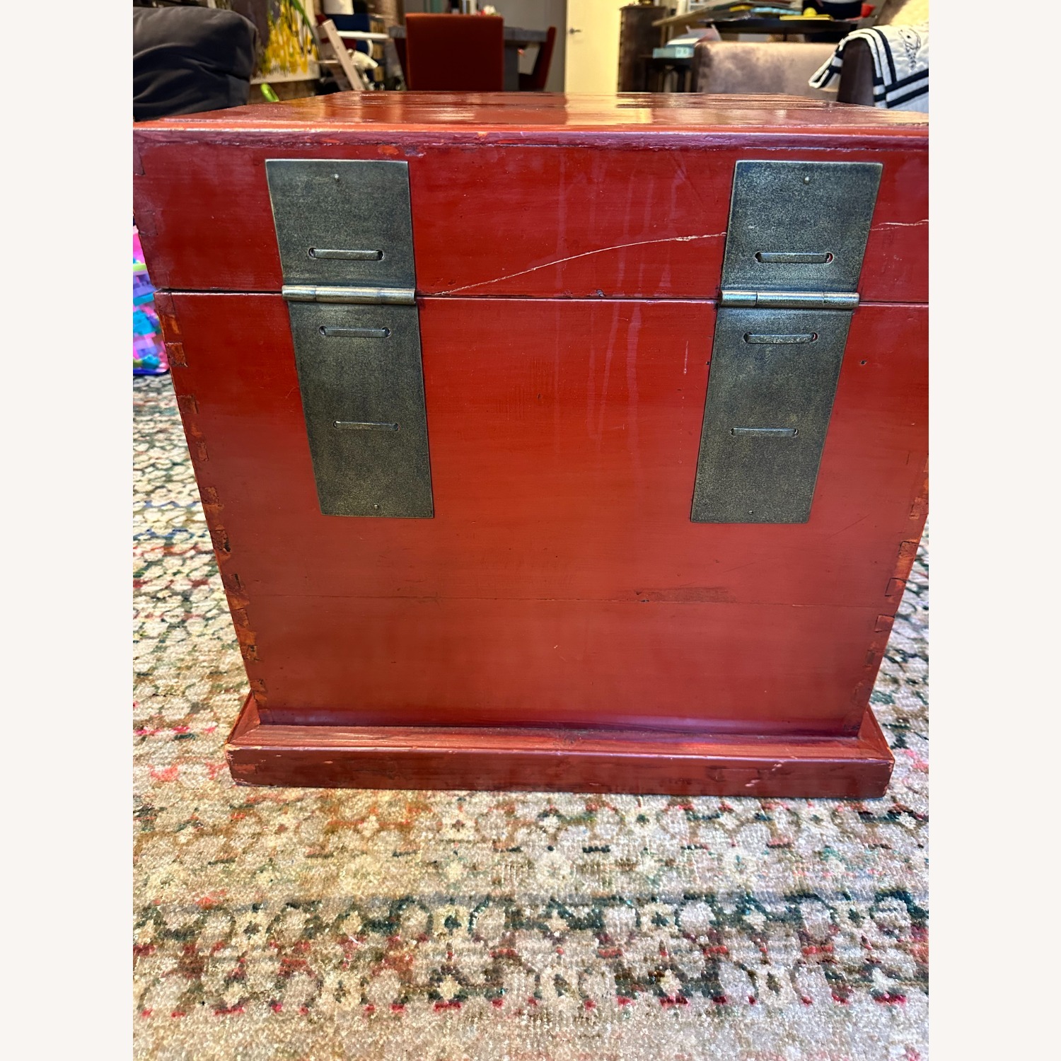 Antique Looking Red Wood Trunk - image-5