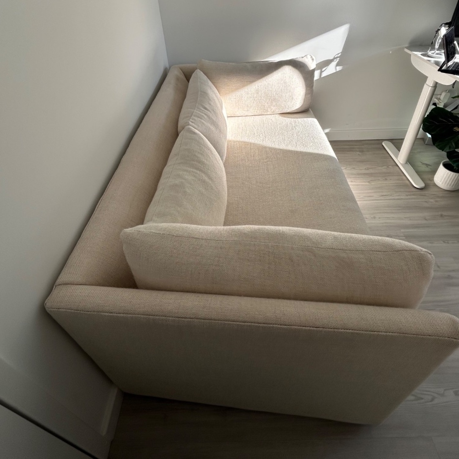 West Elm Marin Cream Fabric 2 Seater Sofa - image-2