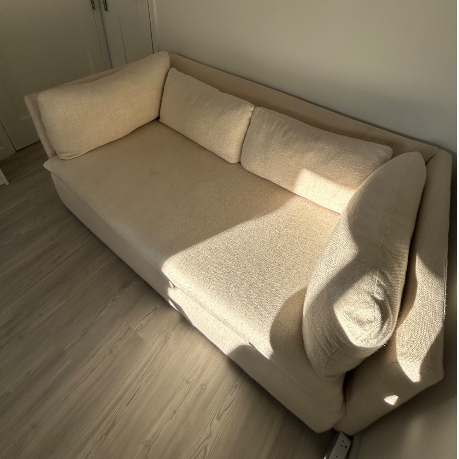 West Elm Marin Cream Fabric 2 Seater Sofa - image-4