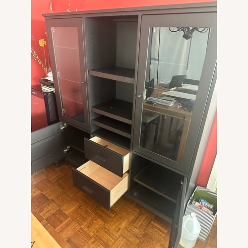 Used Room & Board Linear Modular Dark Brown Wood Sideboard for sale on AptDeco