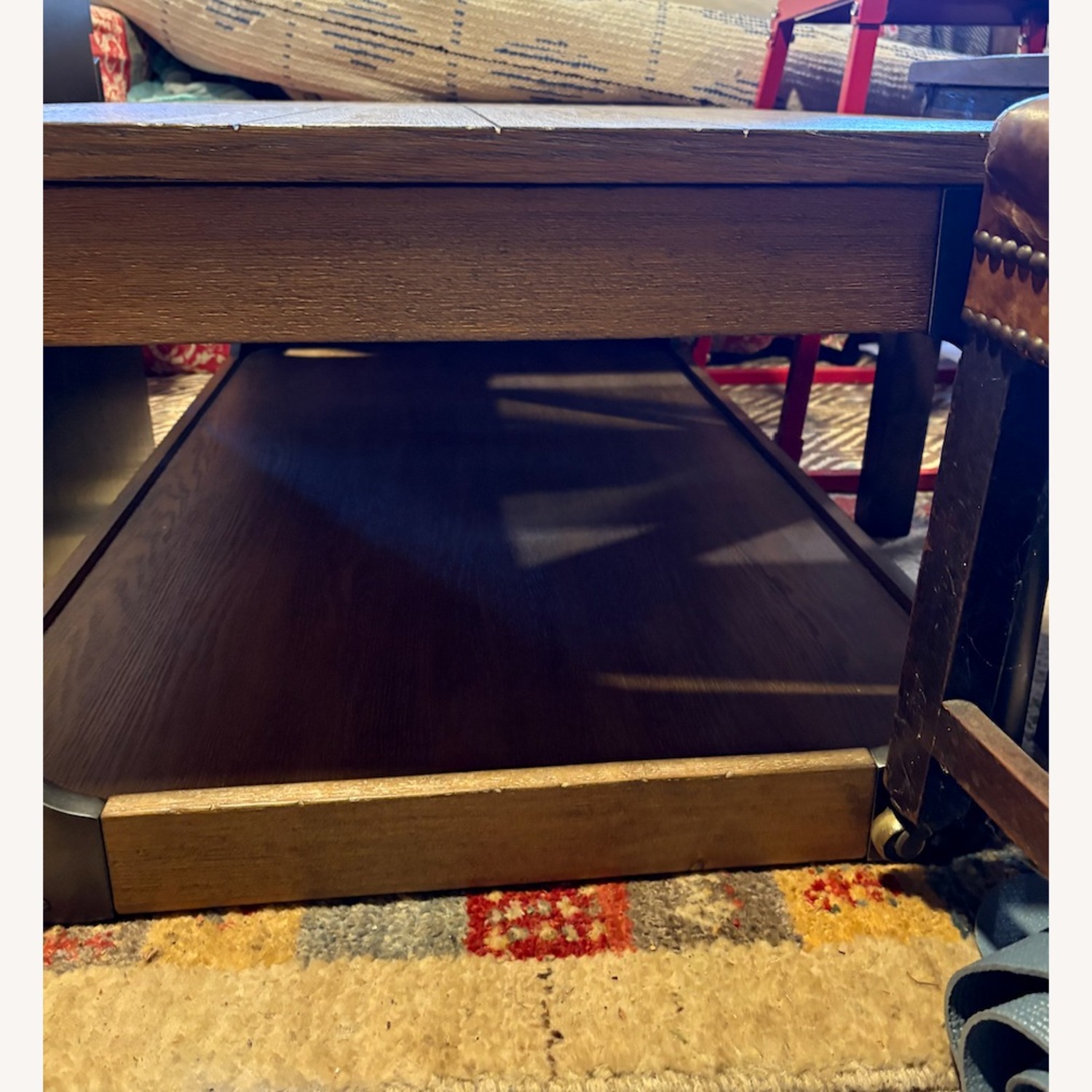 Raymour & Flanigan Dark Brown Coffee Table - image-5