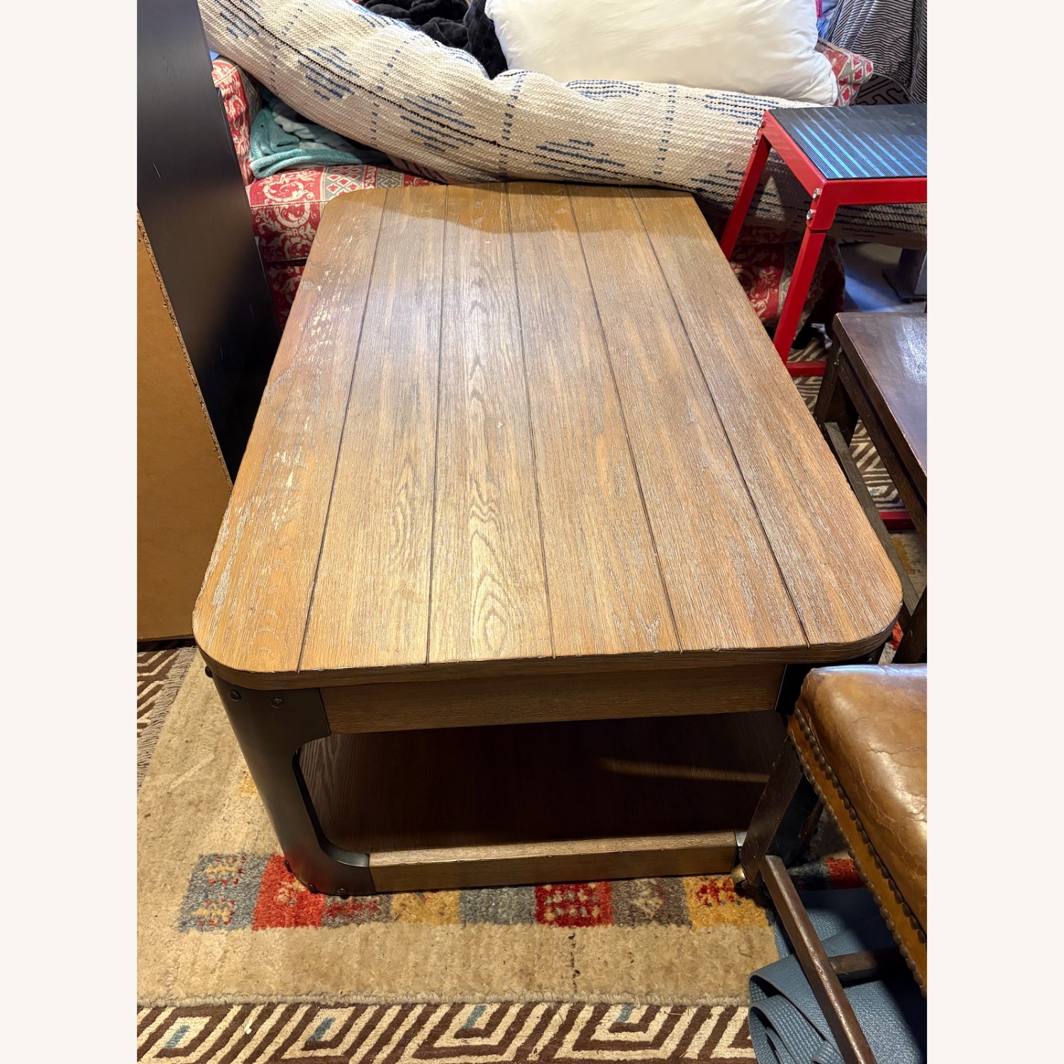 Raymour & Flanigan Dark Brown Coffee Table - image-4