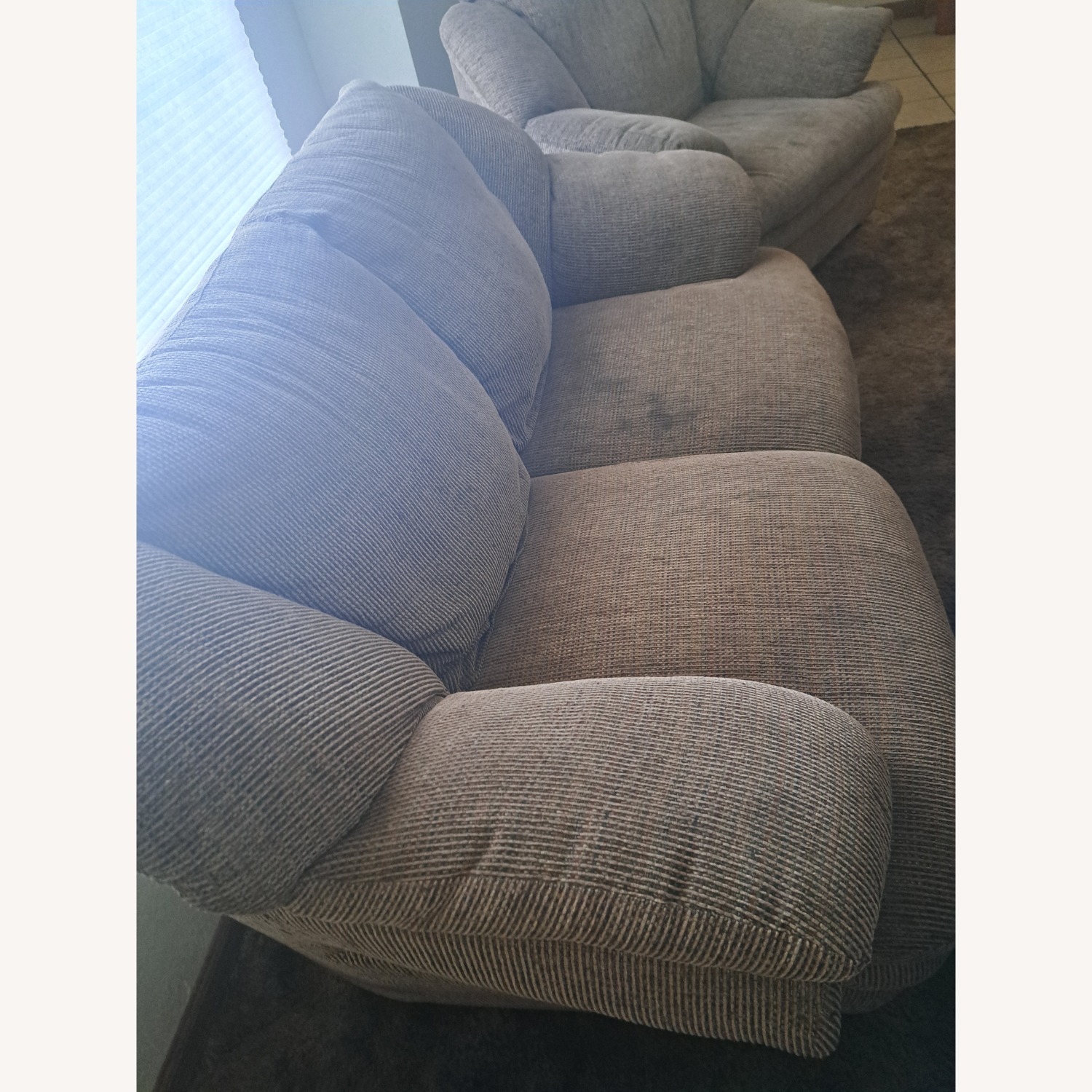 Ashley Furniture Dark Brown Fabric 2 Seater Sofa - image-3