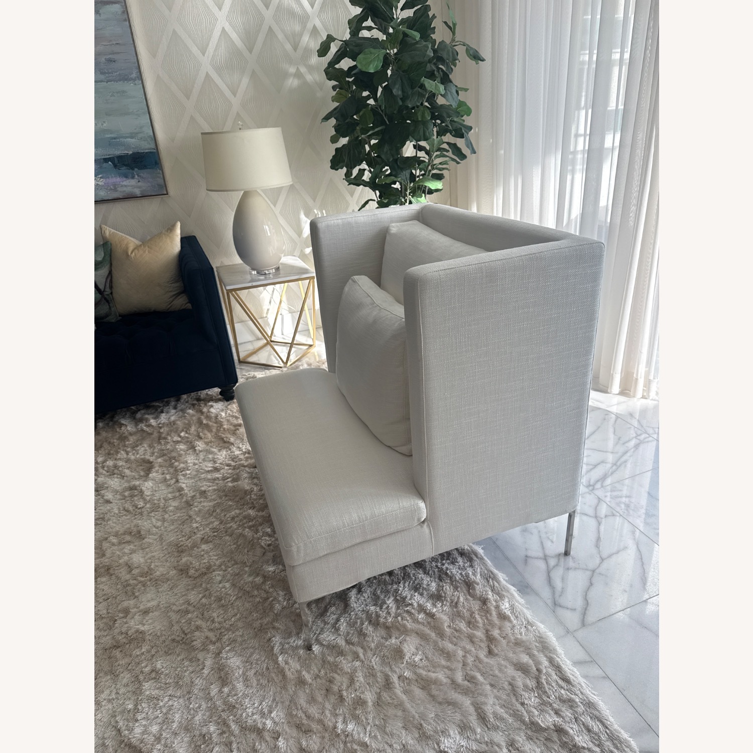 Tui Lifestyle White Fabric Accent Chair - image-2