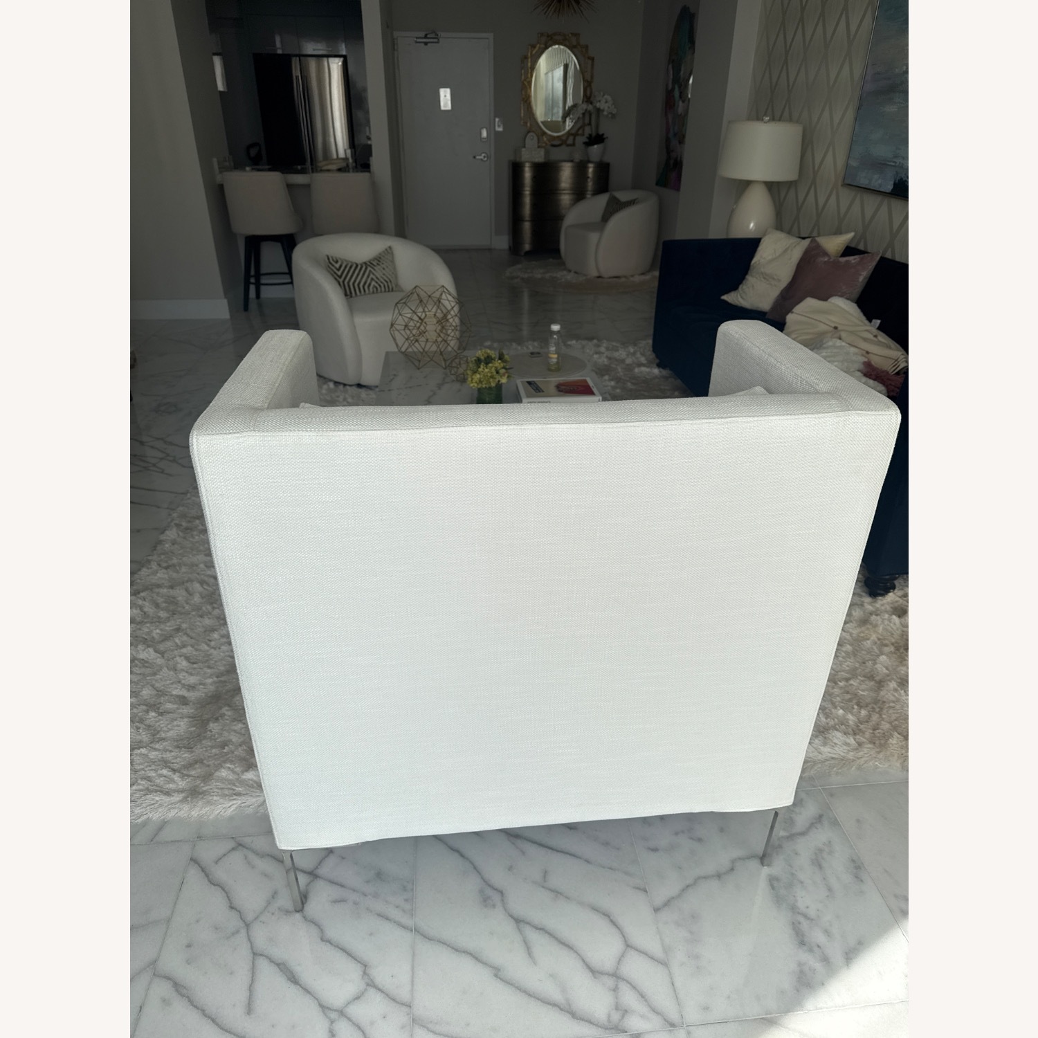 Tui Lifestyle White Fabric Accent Chair - image-3