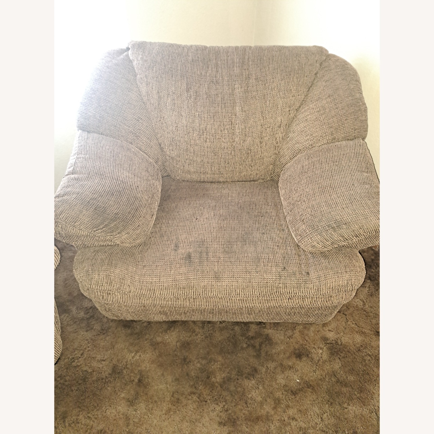 Ashley Furniture Dark Brown Fabric Armchair - image-1