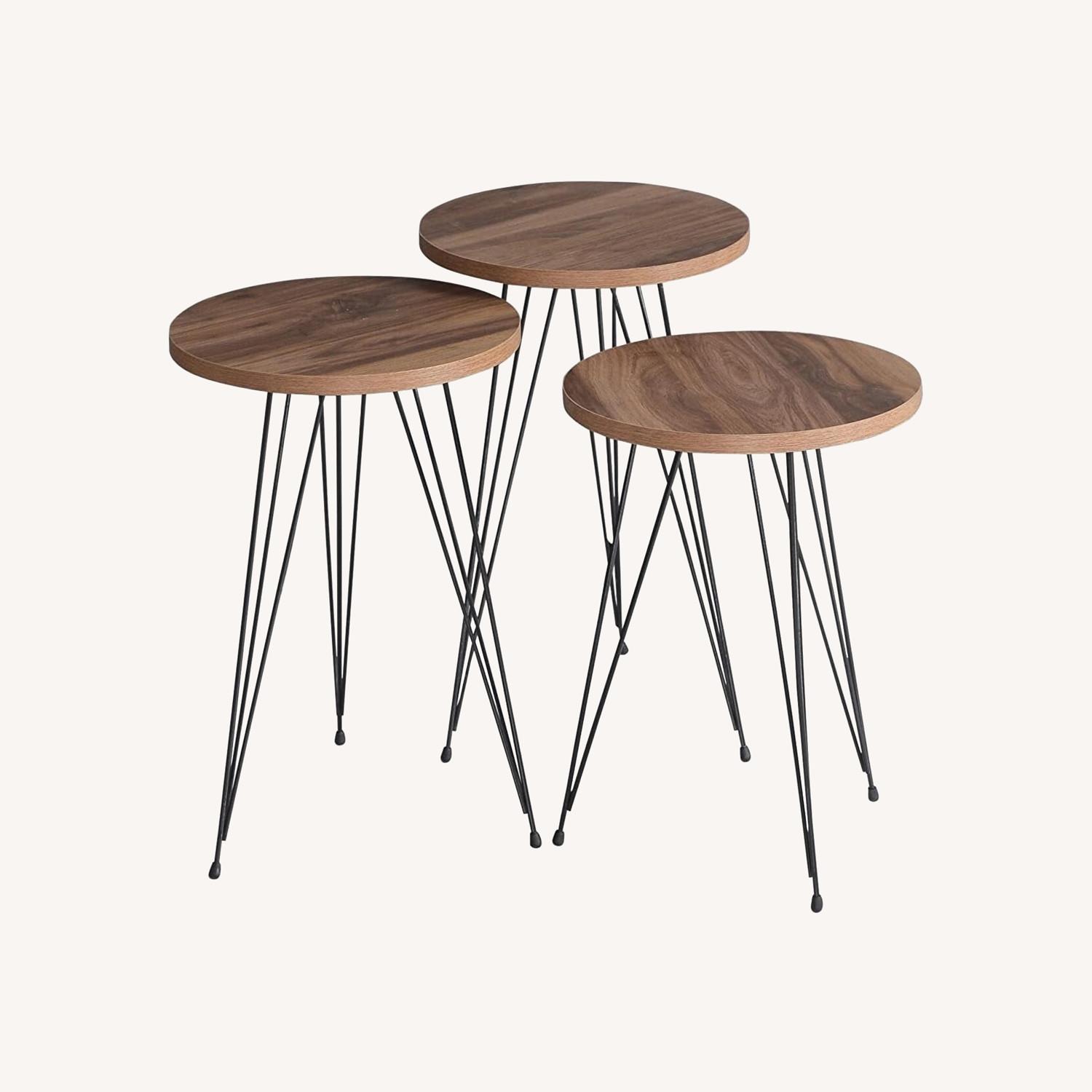 Amazon Round Nesting Coffee Tables with Metal Legs - image-0