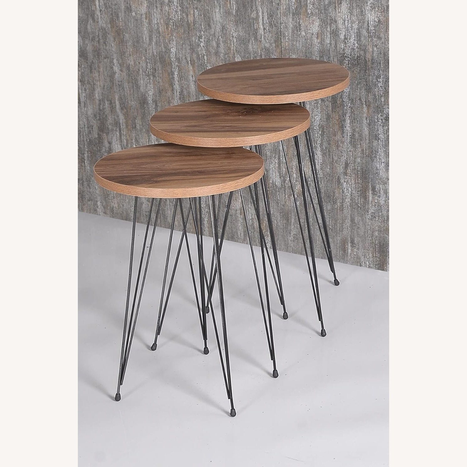 Amazon Round Nesting Coffee Tables with Metal Legs - image-2