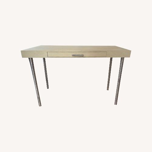 Used Belle & June Ivory Faux Shagreen Desk for sale on AptDeco
