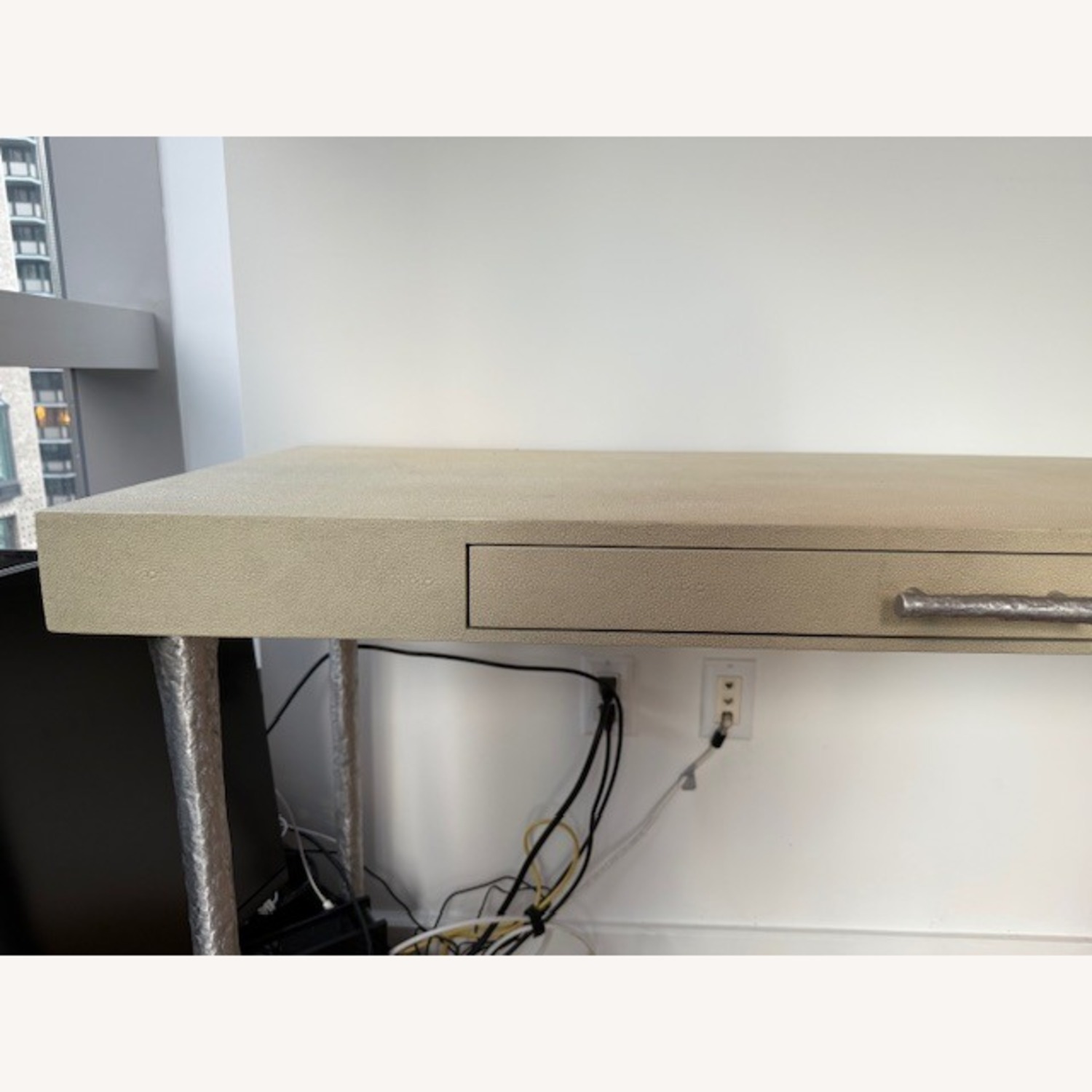 Belle & June Ivory Faux Shagreen Desk - image-8