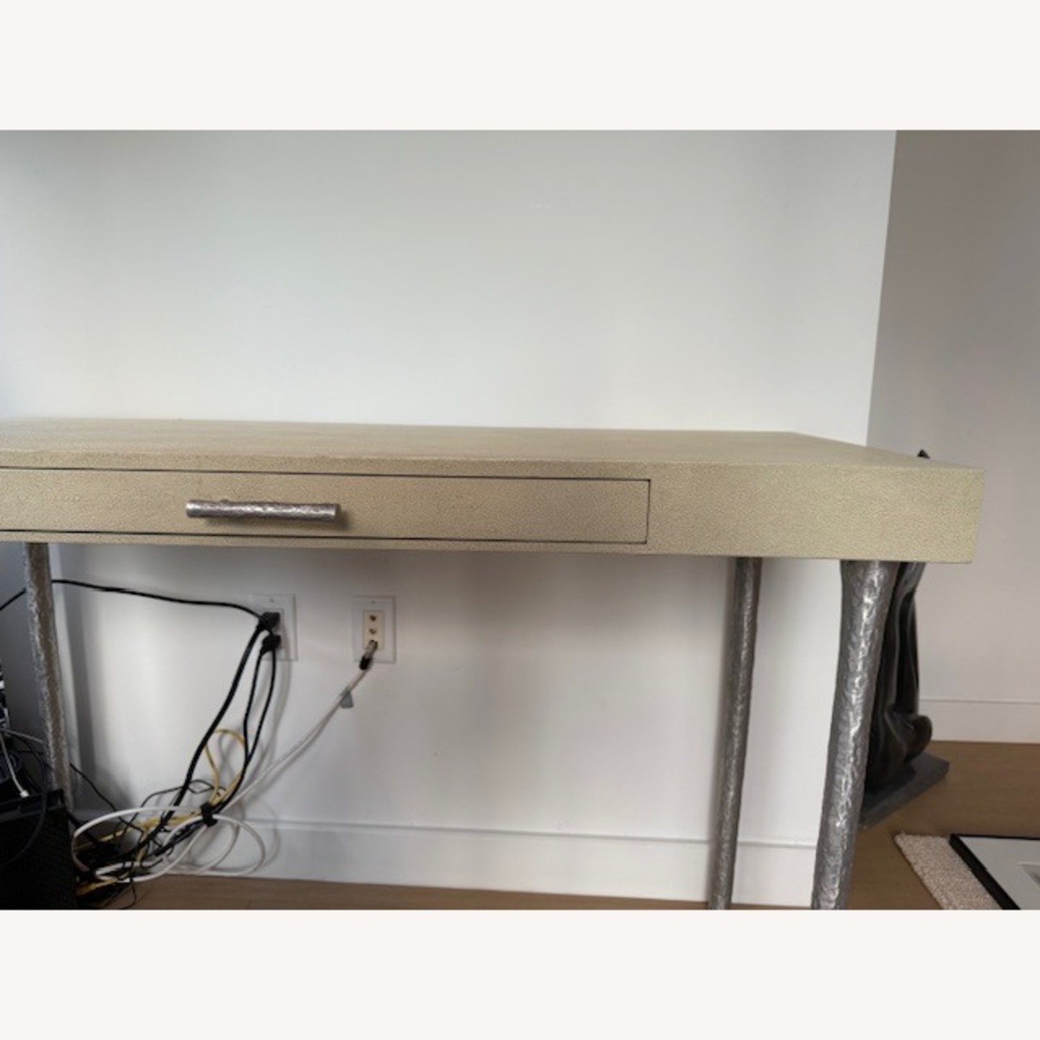 Belle & June Ivory Faux Shagreen Desk - image-9