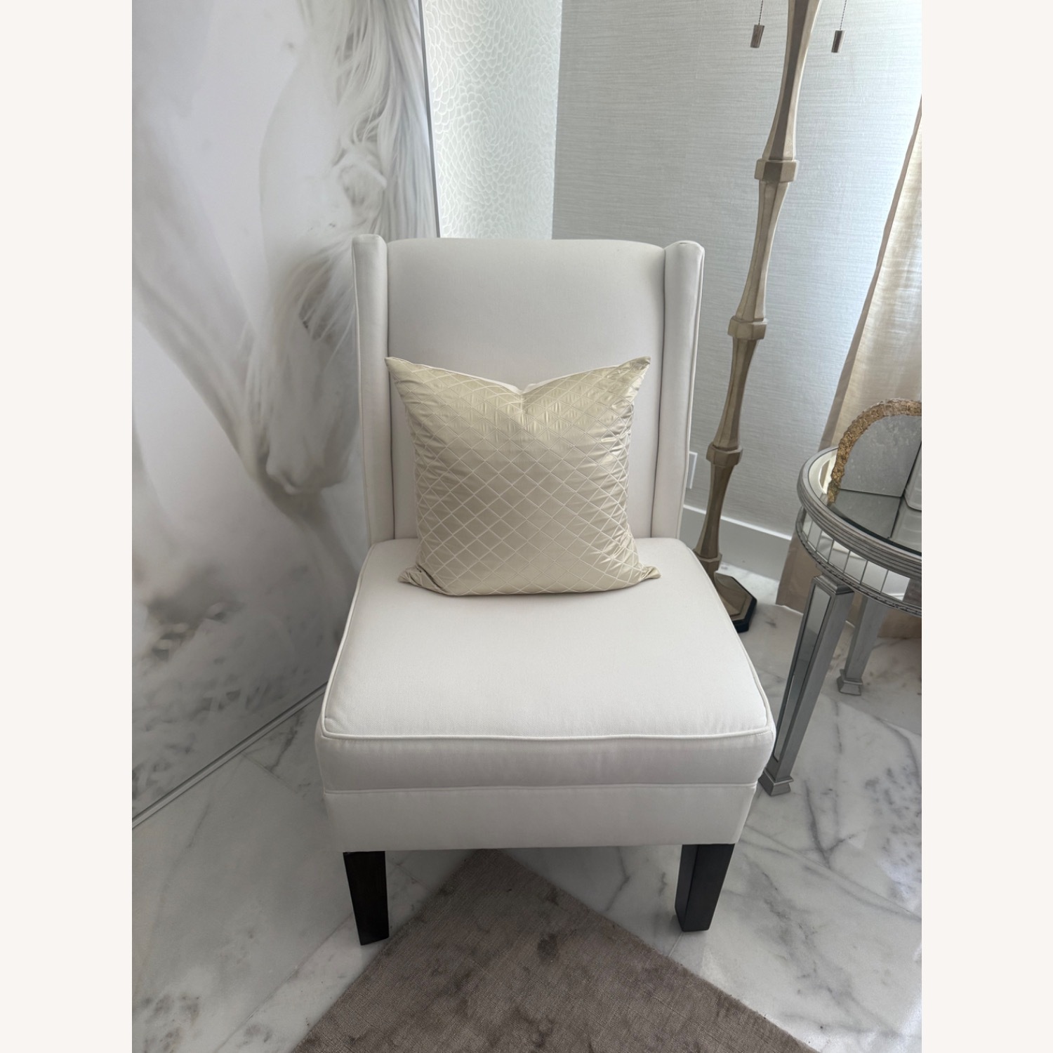 Pottery Barn White Fabric Accent Chair - image-1