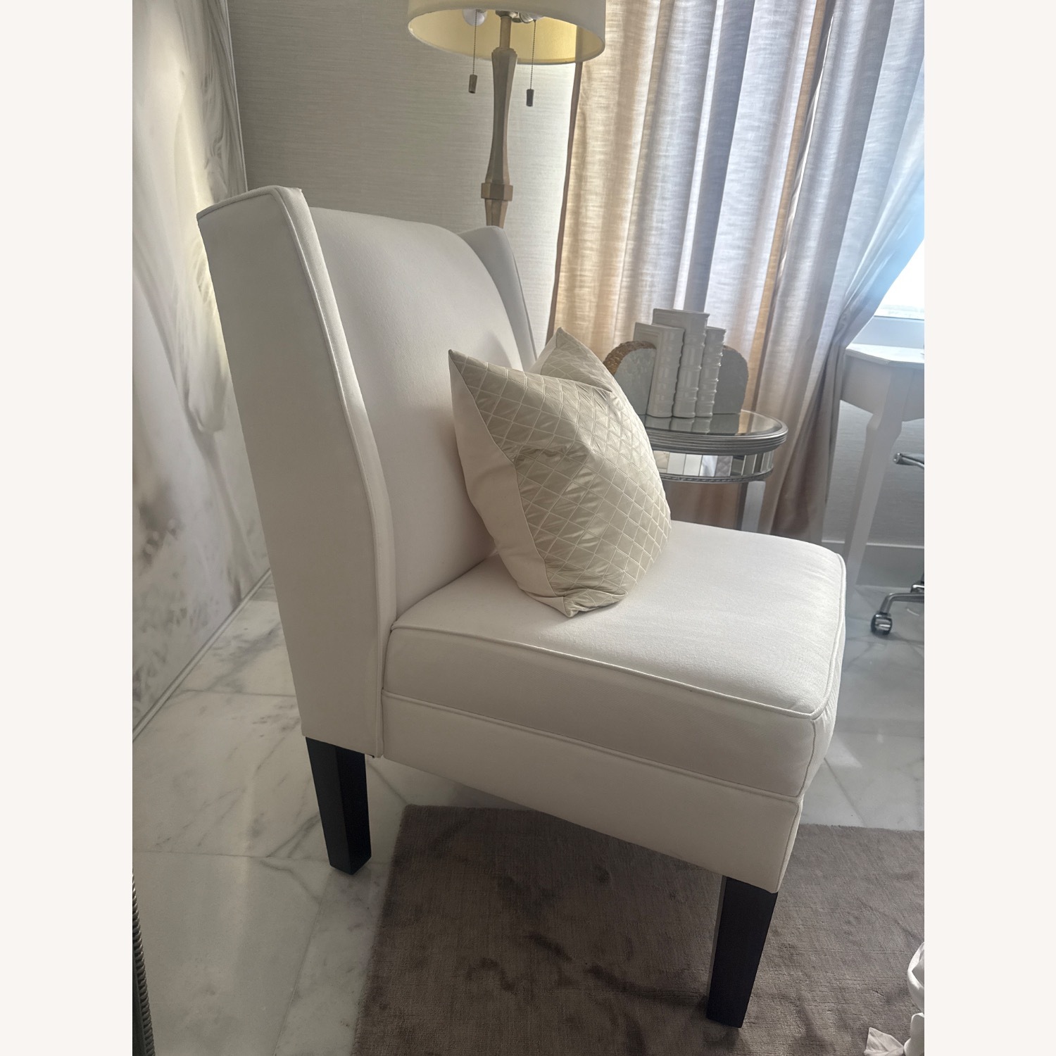 Pottery Barn White Fabric Accent Chair - image-3