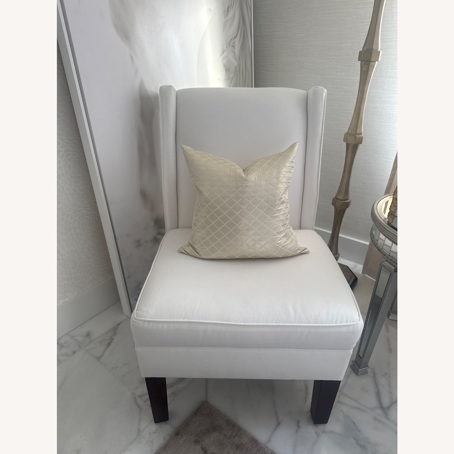 Pottery Barn White Fabric Accent Chair - image-2