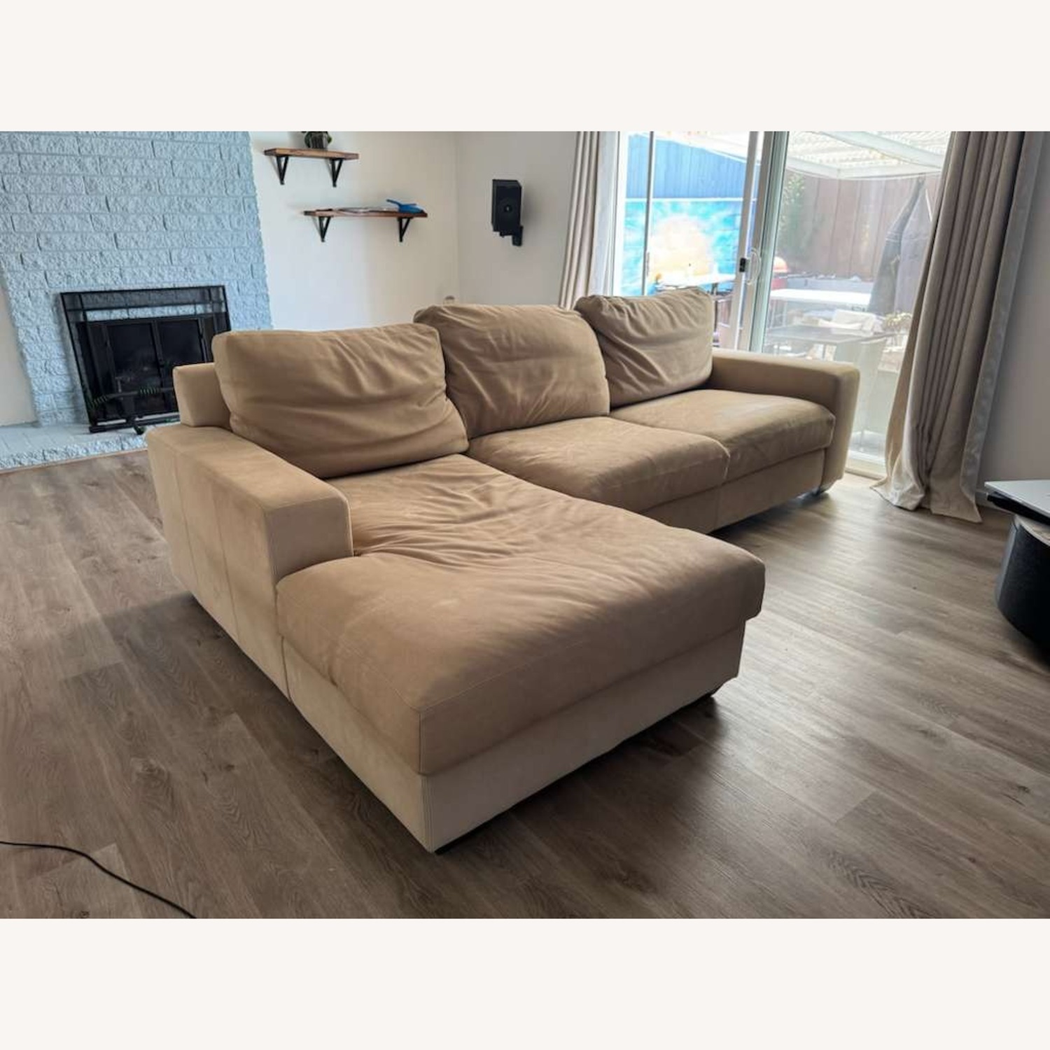 Pottery Barn Big Sur Natural Leather 3+ Piece Sectional - image-3