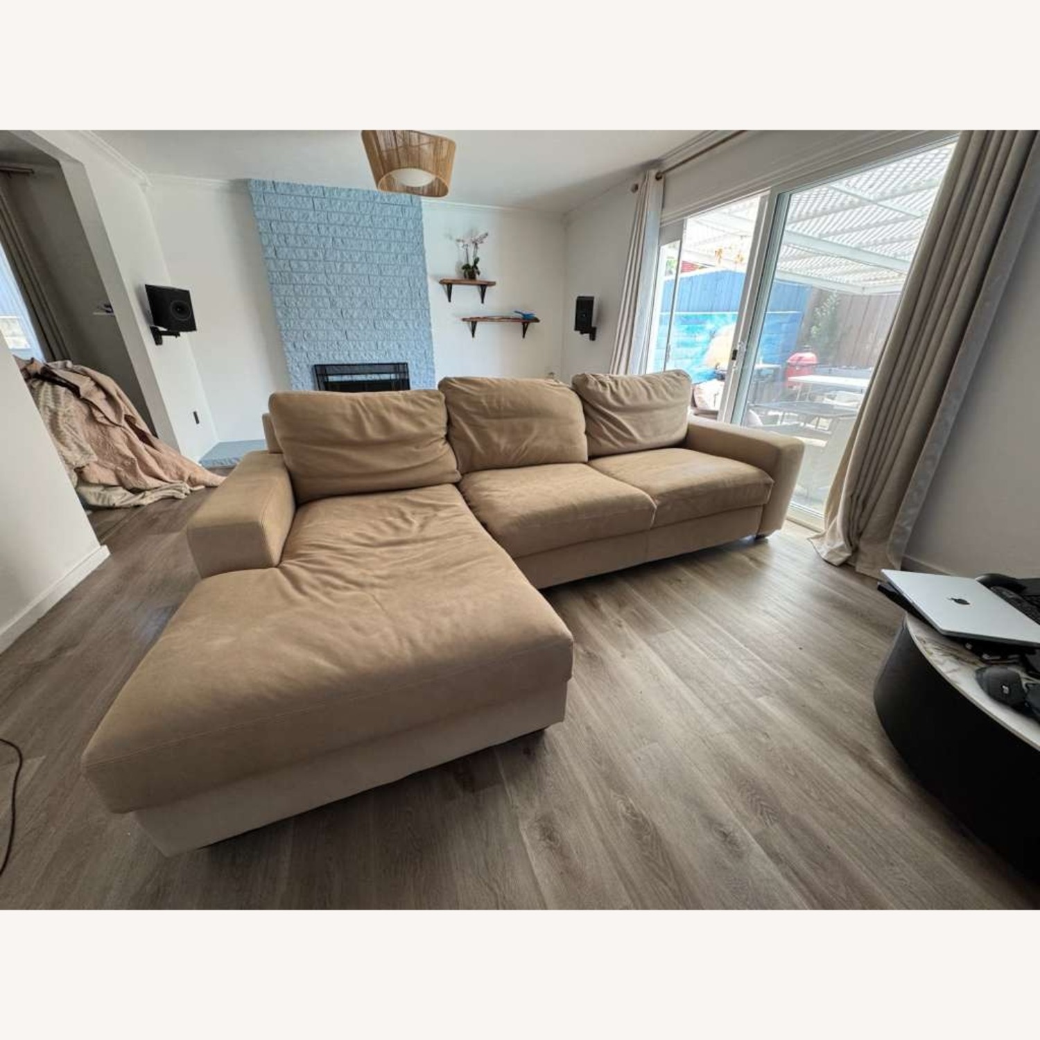 Pottery Barn Big Sur Natural Leather 3+ Piece Sectional - image-2