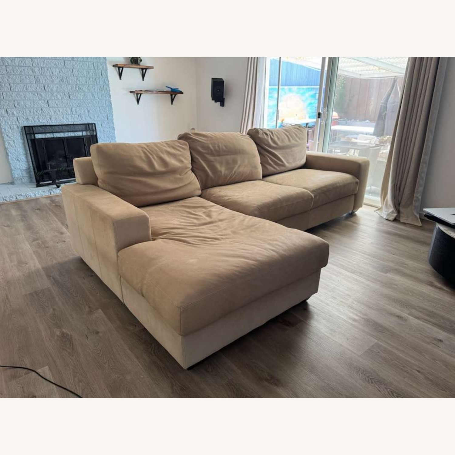 Pottery Barn Big Sur Natural Leather 3+ Piece Sectional - image-5