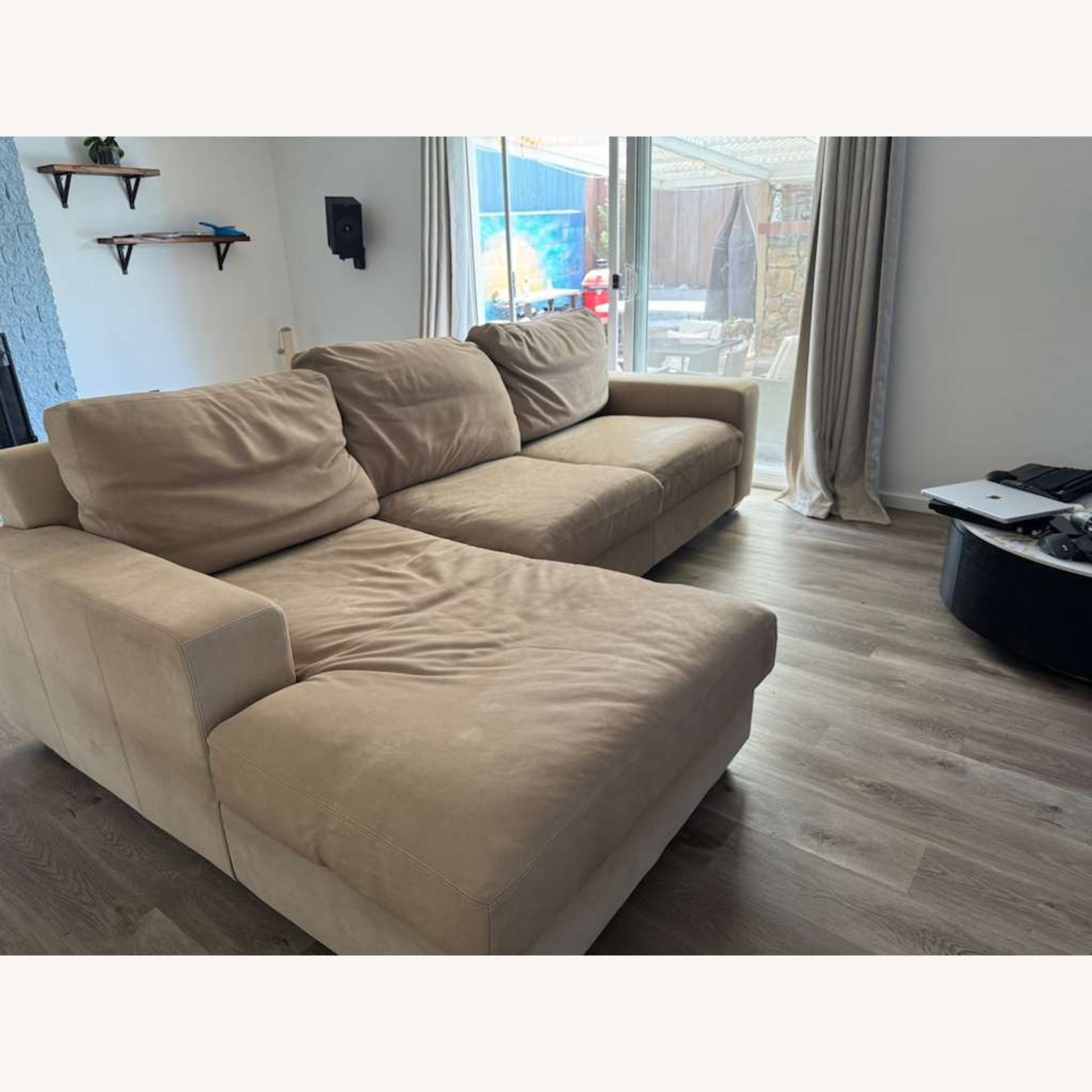 Pottery Barn Big Sur Natural Leather 3+ Piece Sectional - image-1