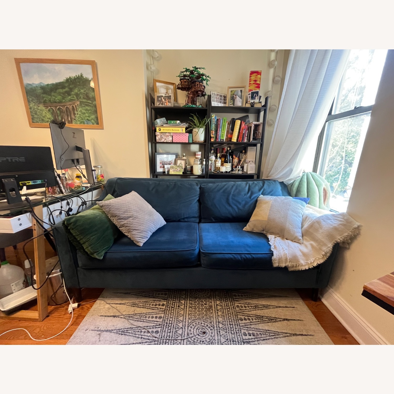 West Elm Paige Blue 2 Seater Sofa - image-1