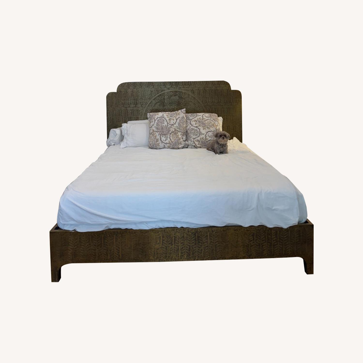 Anthropologie Lotus Gold King Bed - image-0