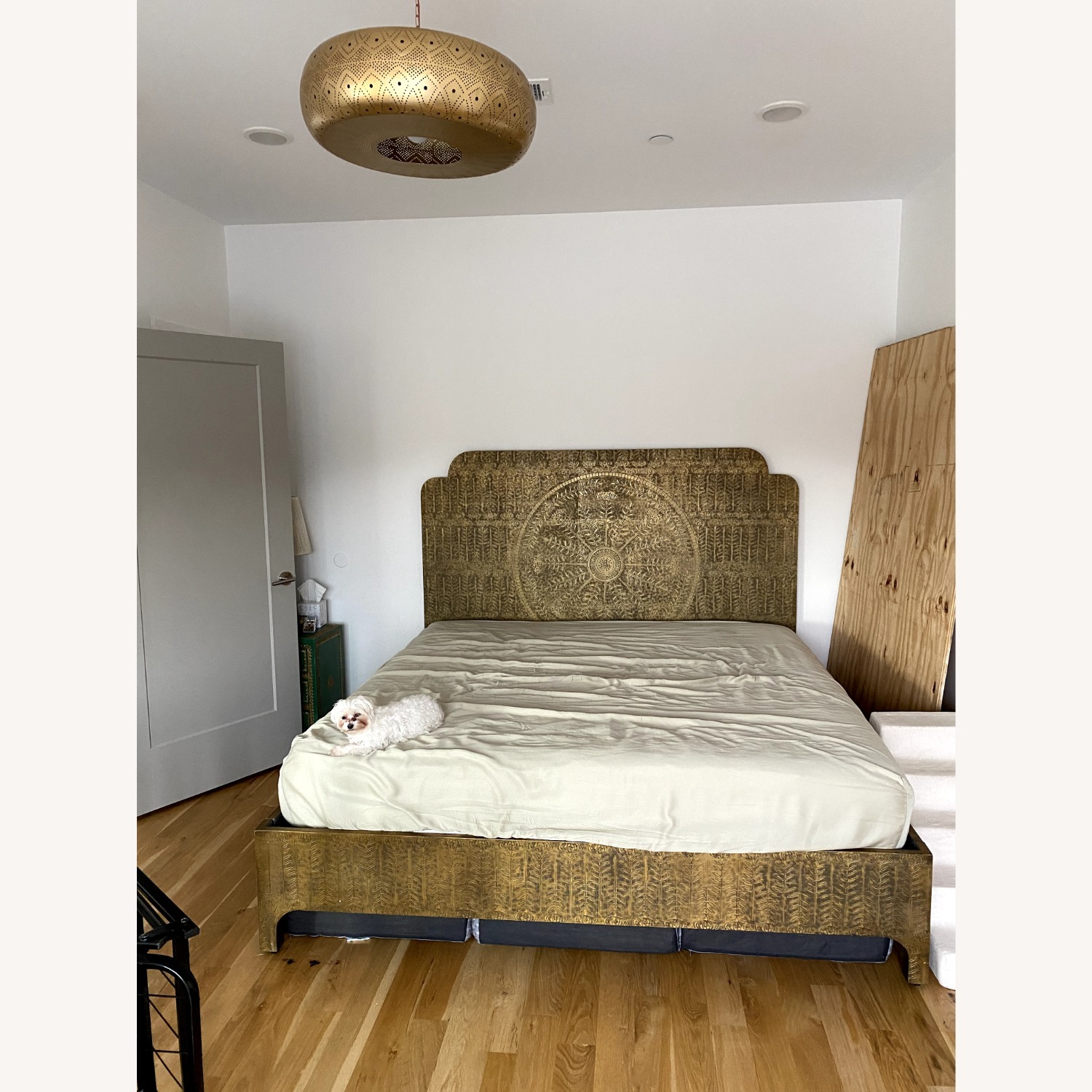 Anthropologie Lotus Gold King Bed - image-6