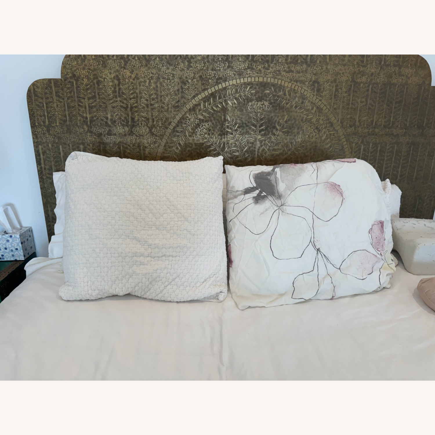 Anthropologie Lotus Gold King Bed - image-3