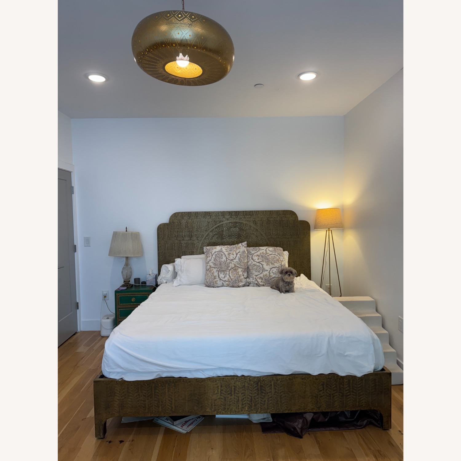 Anthropologie Lotus Gold King Bed - image-1