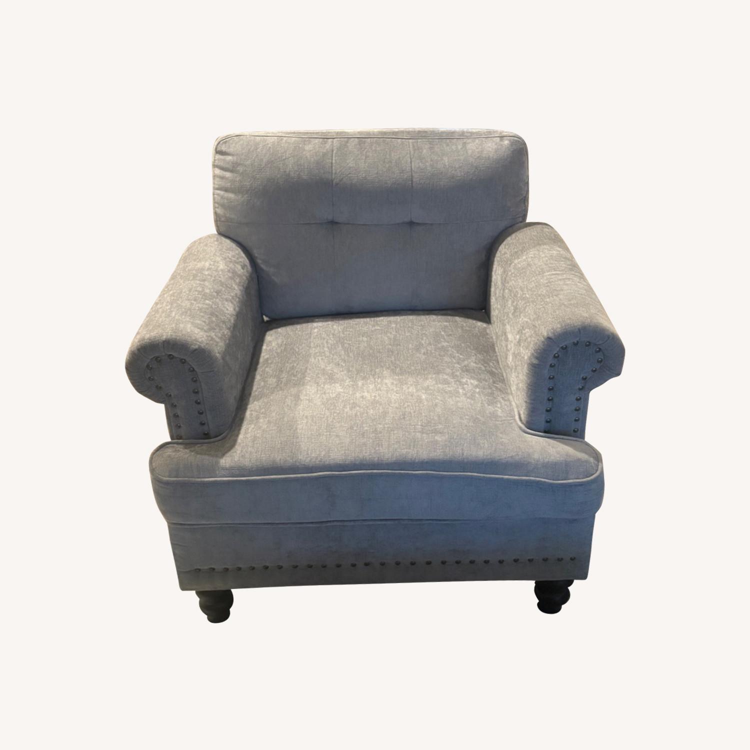 Home Depot Jearey Light Gray Fabric 3+ Seater Sofa - image-6