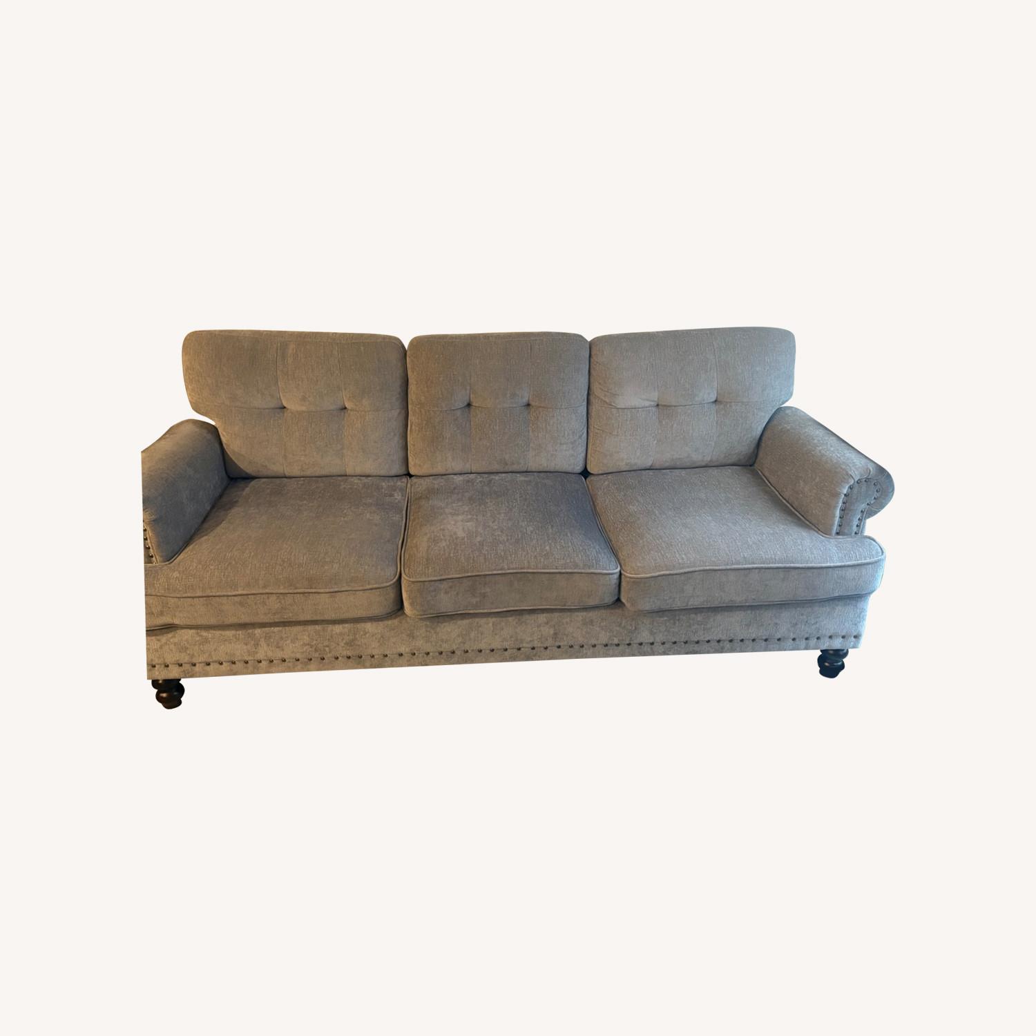 Home Depot Jearey Light Gray Fabric 3+ Seater Sofa - image-0