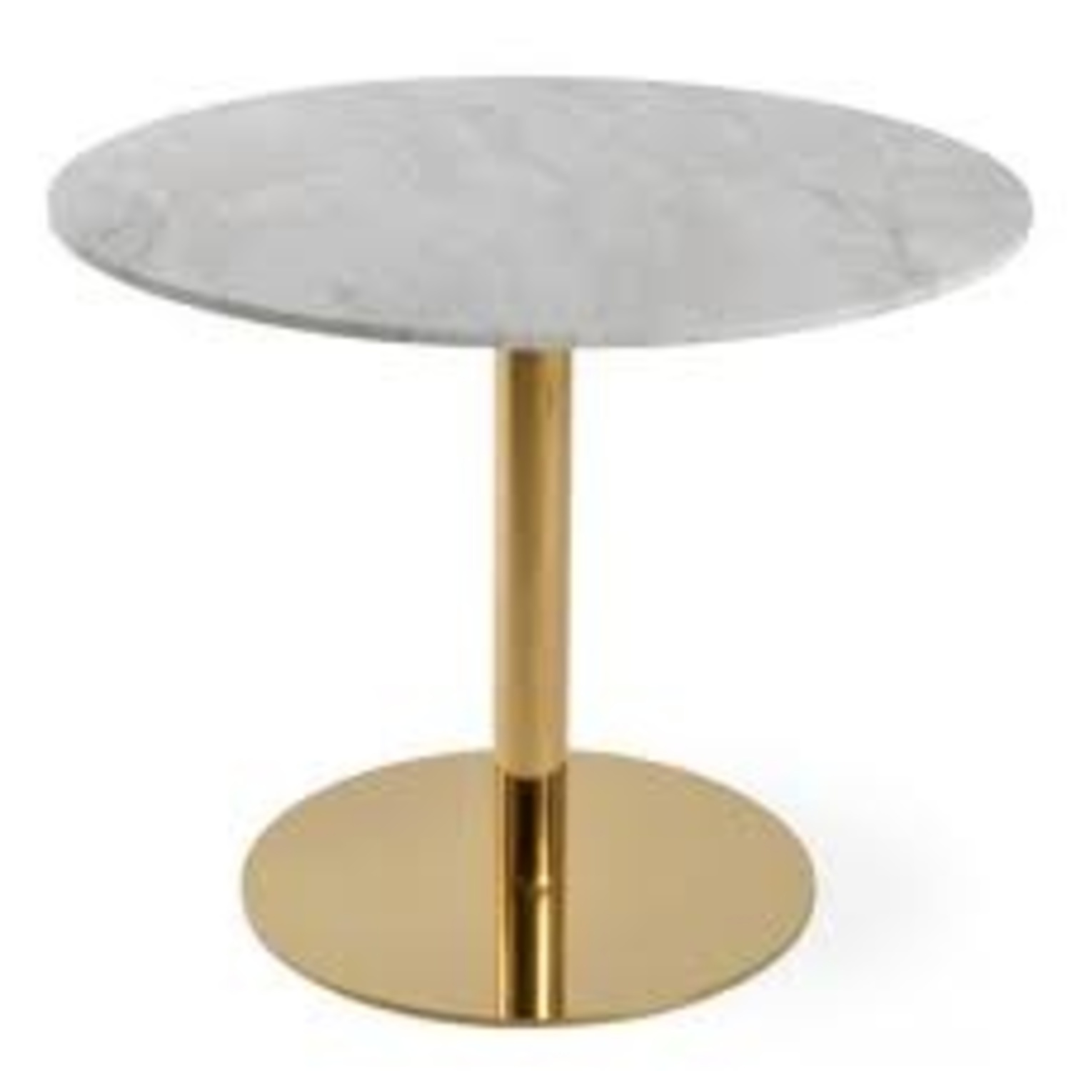 White Wood Faux Marble Top Dining Table - image-4