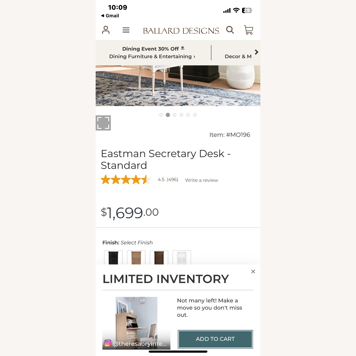 Ballard Designs Secretary desk - image-7