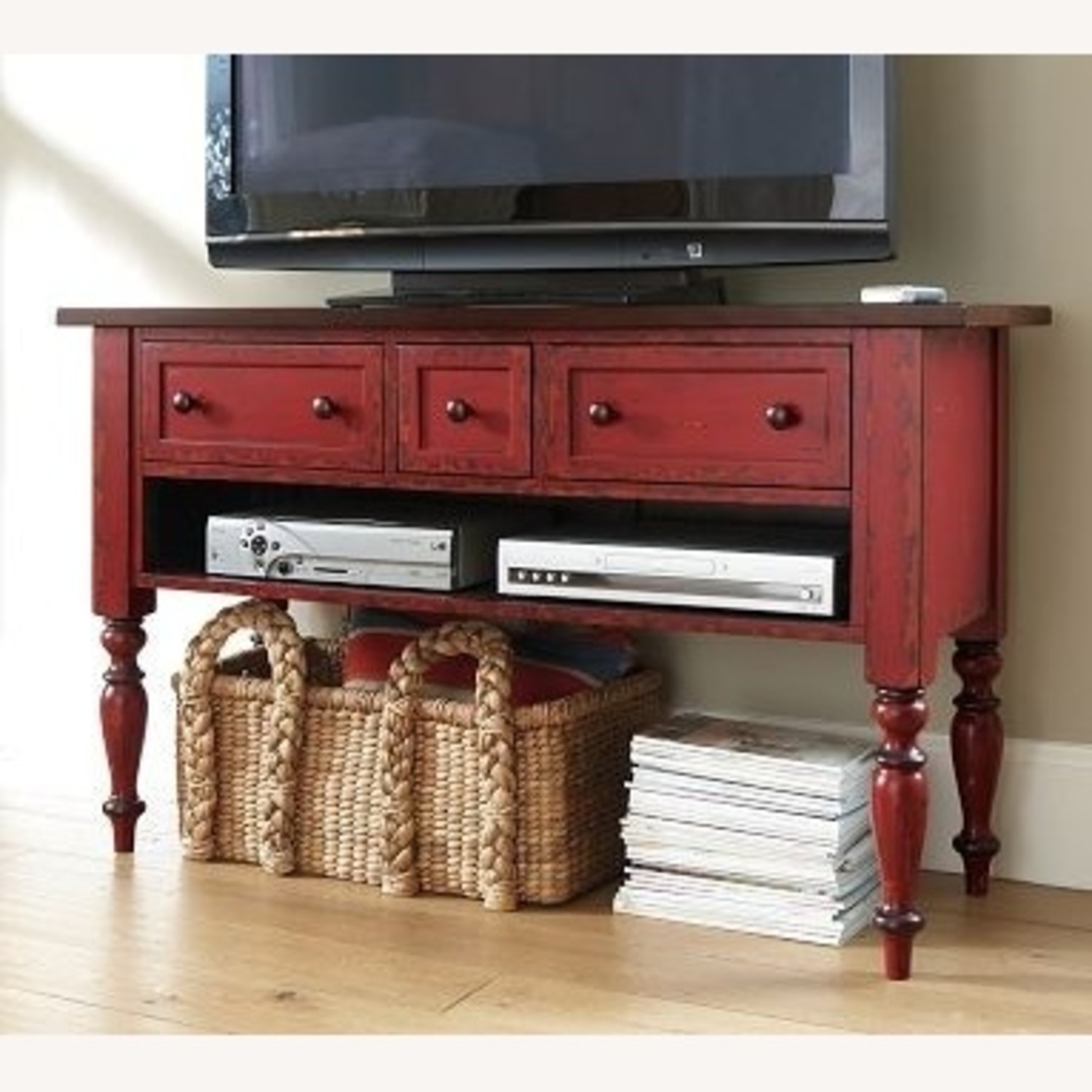 Pottery Barn Leena Red Wood Sideboard - image-4