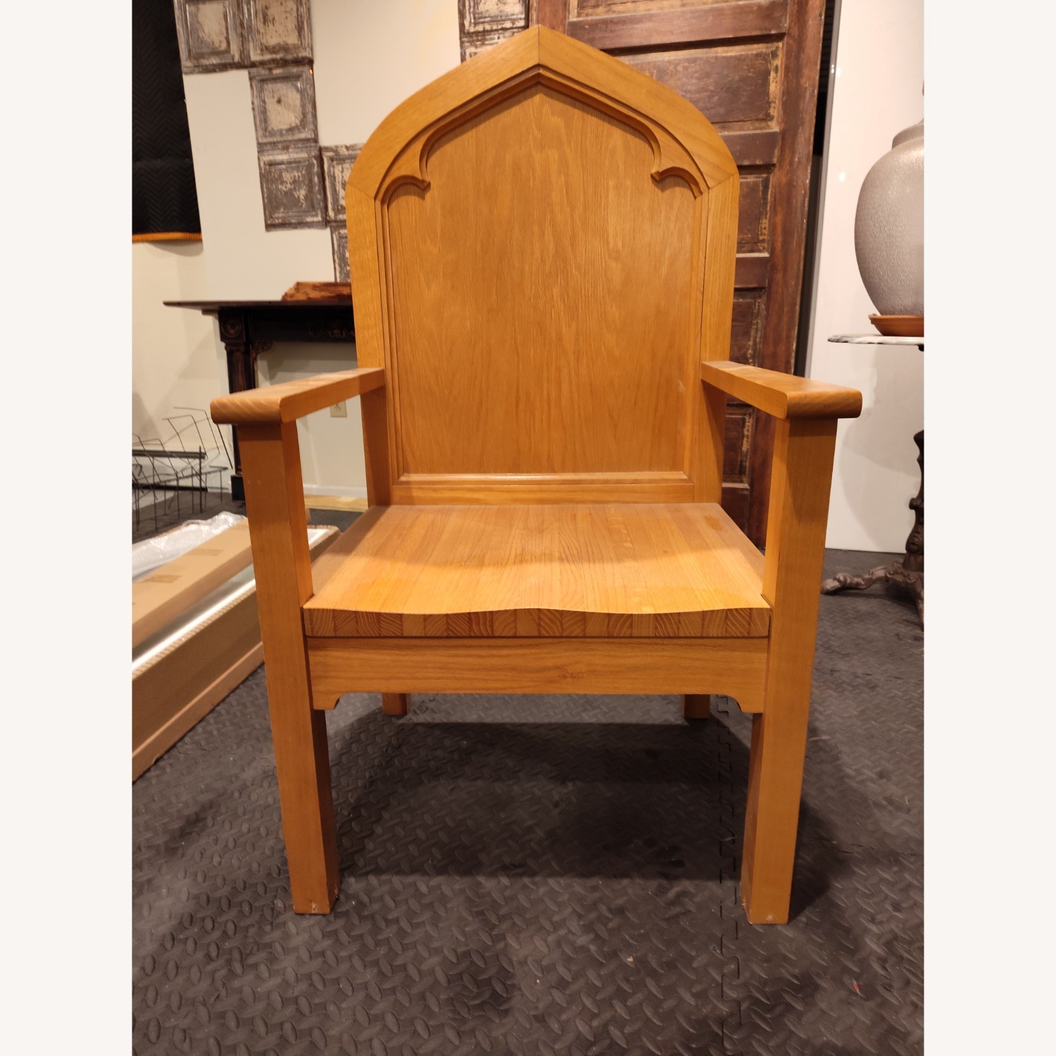 Vintage/Antique Natural Wood Armchair - image-1